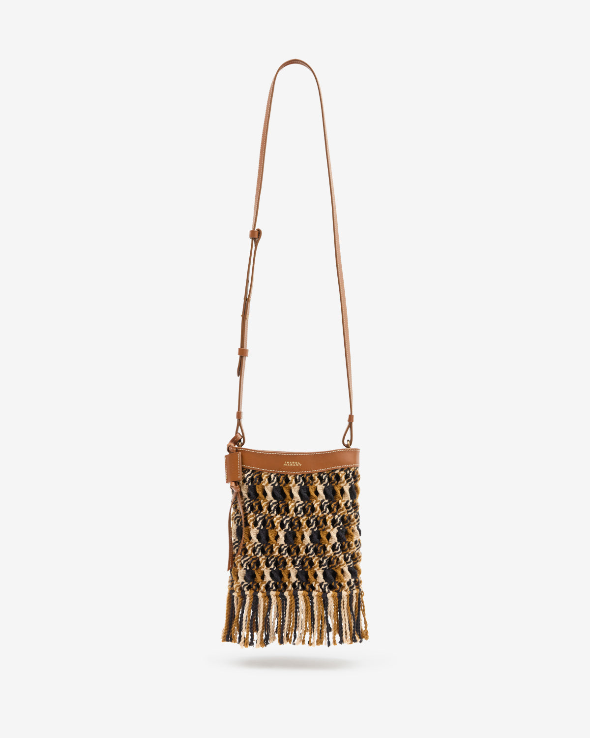 Sac Noli en macramé et cuir — Multicolor marron, vue 2 ; référence PP0496FAD2X05MMUBW
