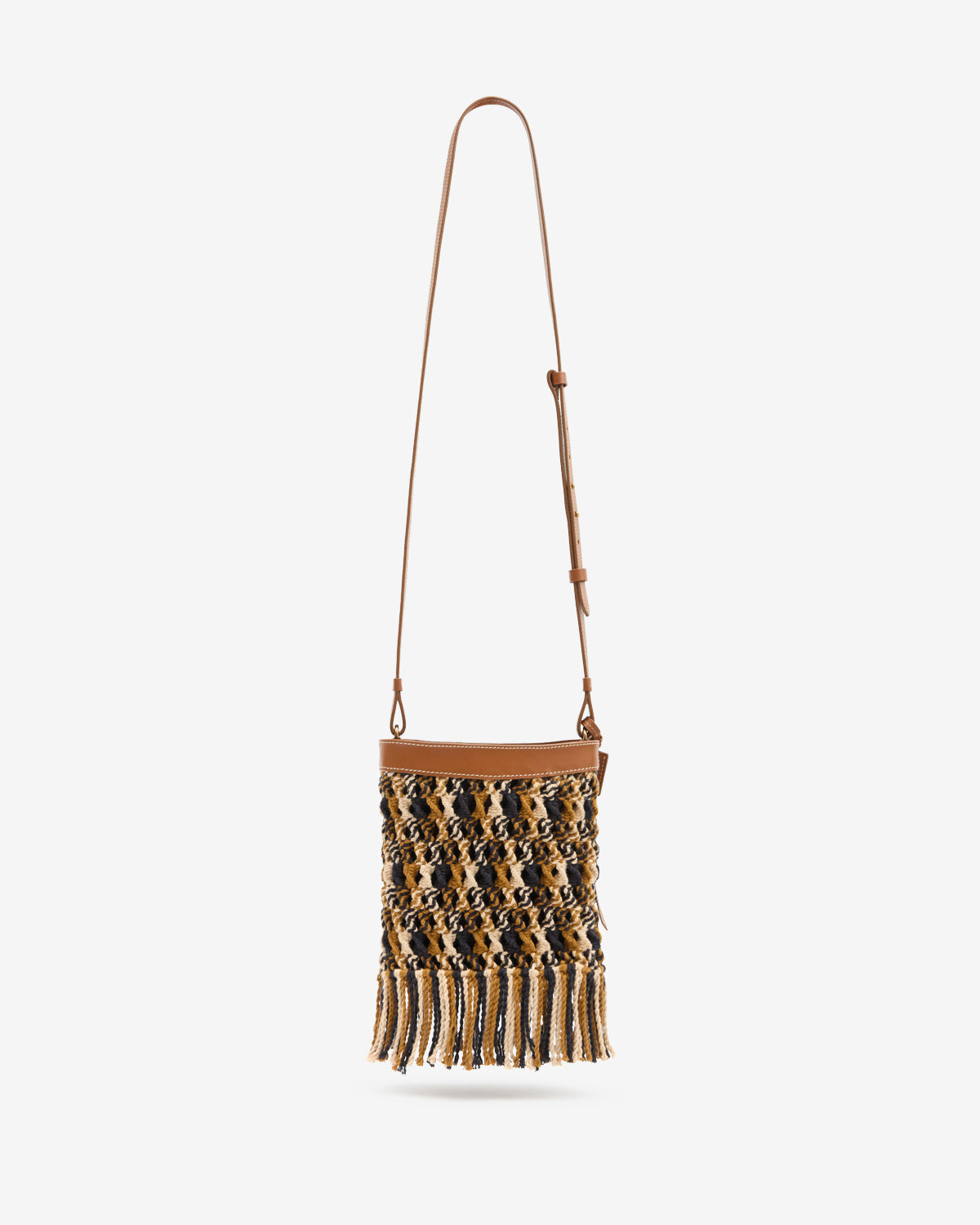 Sac Noli en macramé et cuir — Multicolor marron, vue 3 ; référence PP0496FAD2X05MMUBW