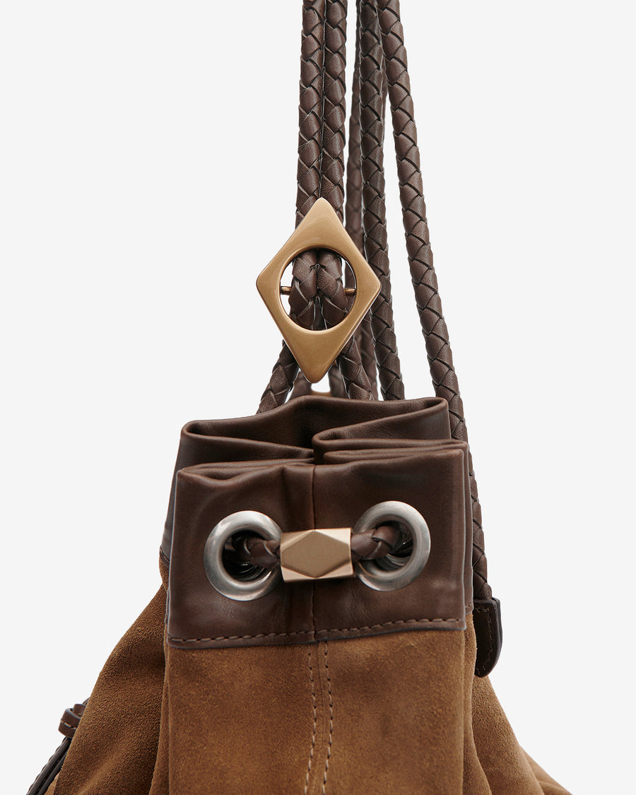 Sac Maia Medium en cuir velours — Taupe, vue 1 ; référence PP0501FAD2C09M50TA