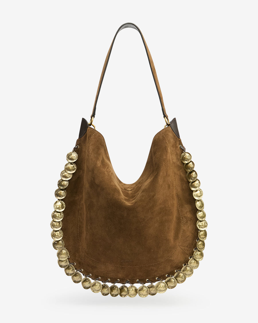 Sac Oskan Hobo Soft en cuir velours — Bronze, vue 2 ; référence PP0200FHD2C16M50BZ