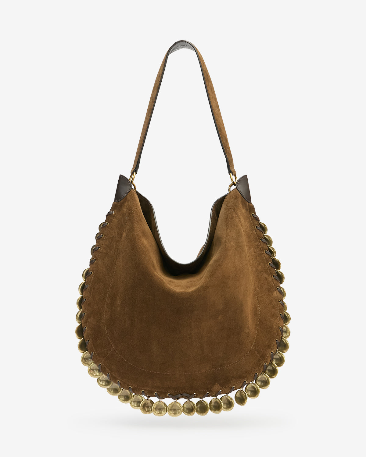 Sac Oskan Hobo Soft en cuir velours — Bronze, vue 3 ; référence PP0200FHD2C16M50BZ