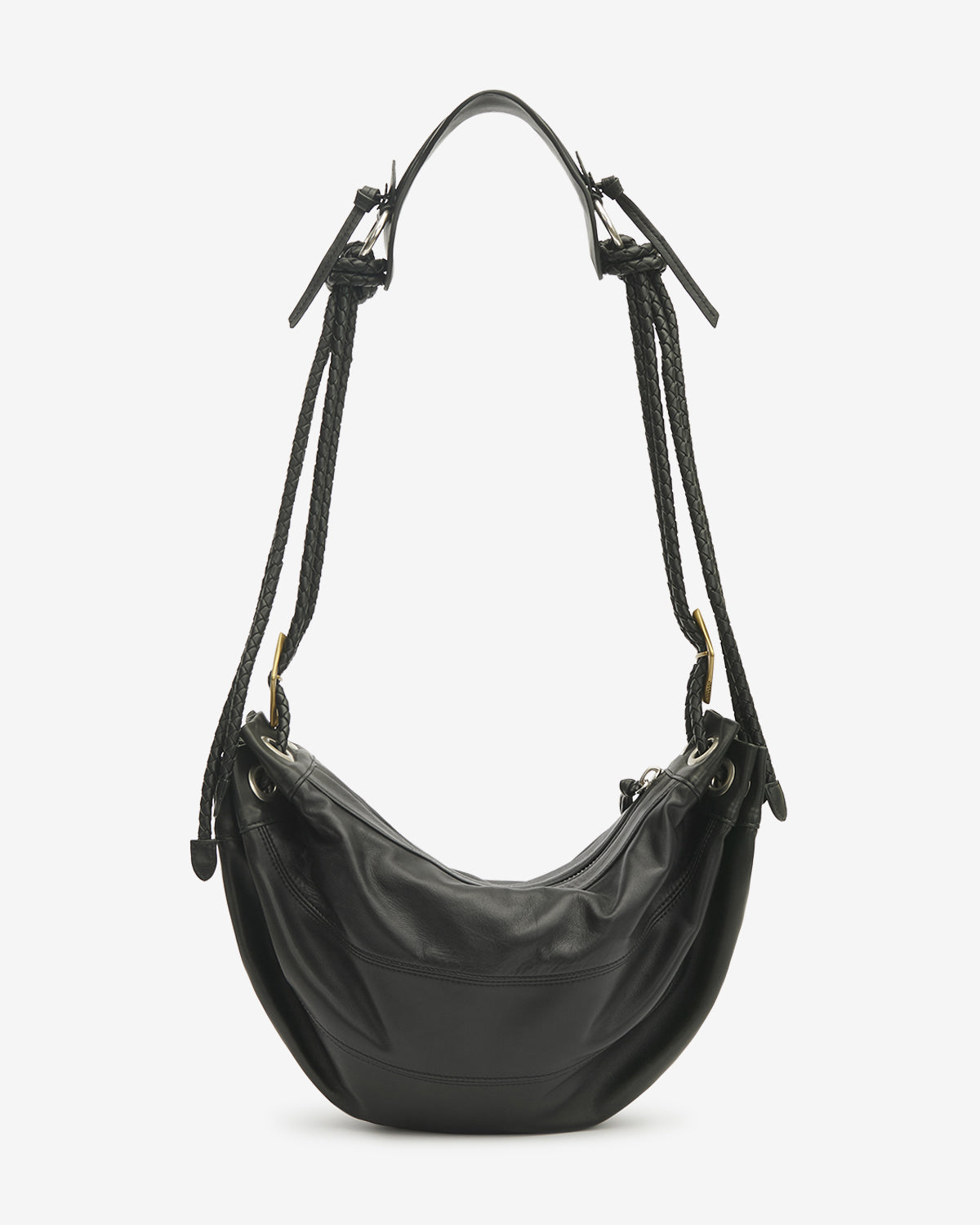 Sac Maia Medium en cuir — Noir, vue 3 ; référence PP0501FAD2C24M01BK
