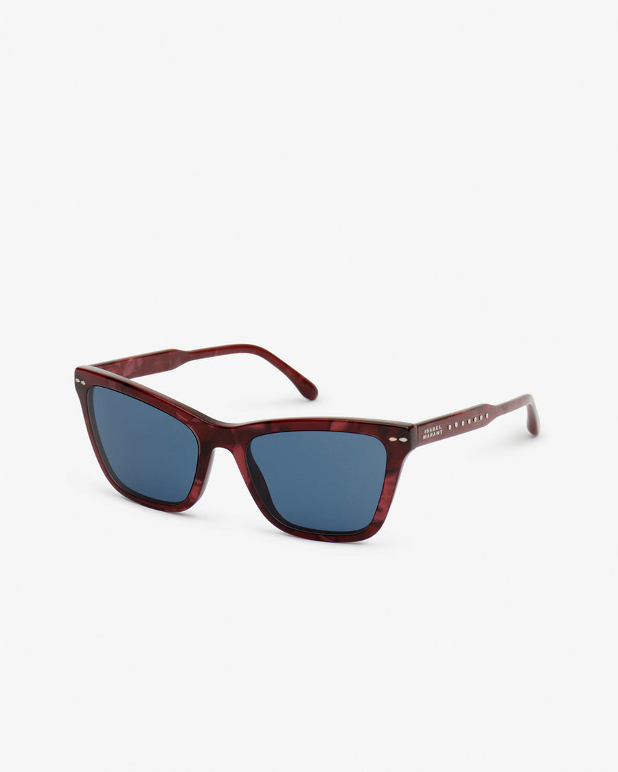Lunettes de soleil Cat Eye Leyna — Marbré rouge-bleu, vue 2 ; référence IM0255SC4L03LJR9KU