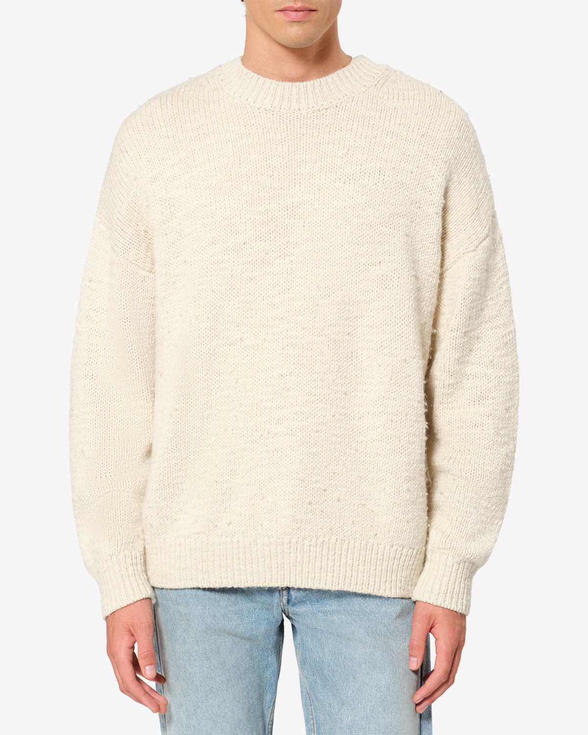 Pull Karl en laine — Écru, vue 1 ; référence PU0972HAD3L01H23EC