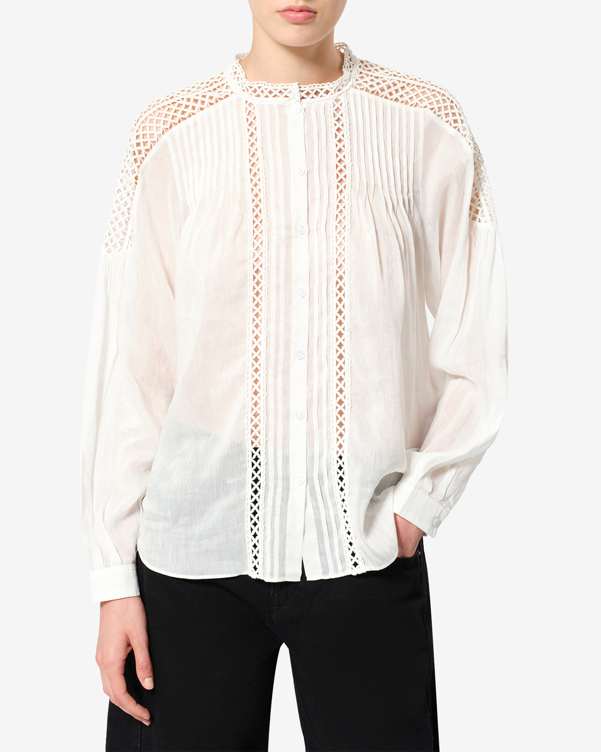Blouse Polda — Blanc, vue 1 ; référence HT0942FAD3J04E20WH
