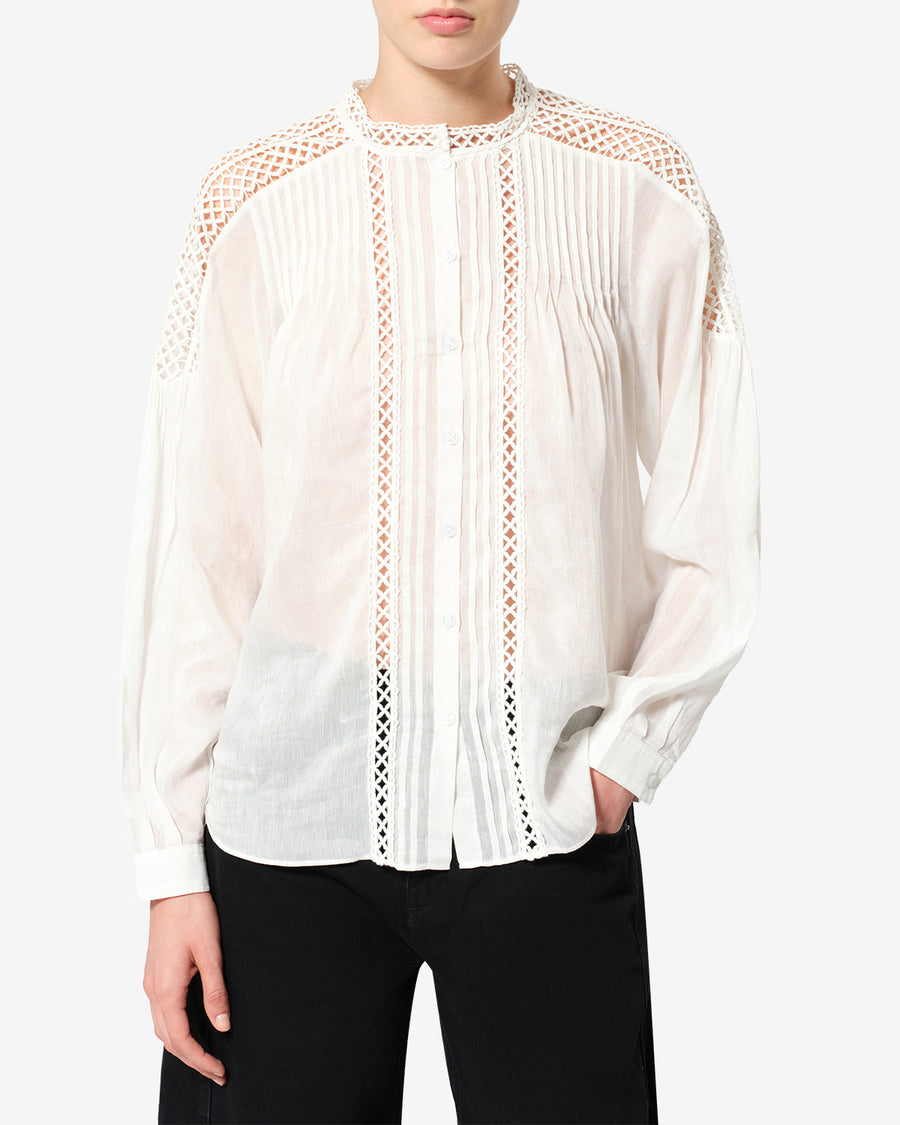 Blouse Polda — Blanc, vue 1 ; référence HT0942FAD3J04E20WH