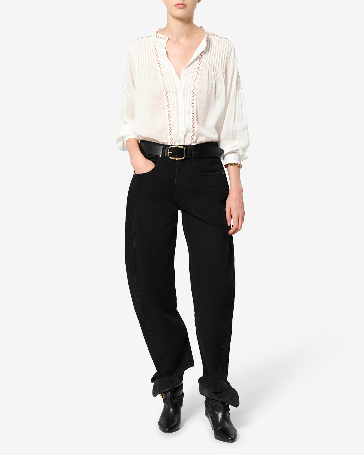 Blouse Polda — Blanc, vue 2 ; référence HT0942FAD3J04E20WH