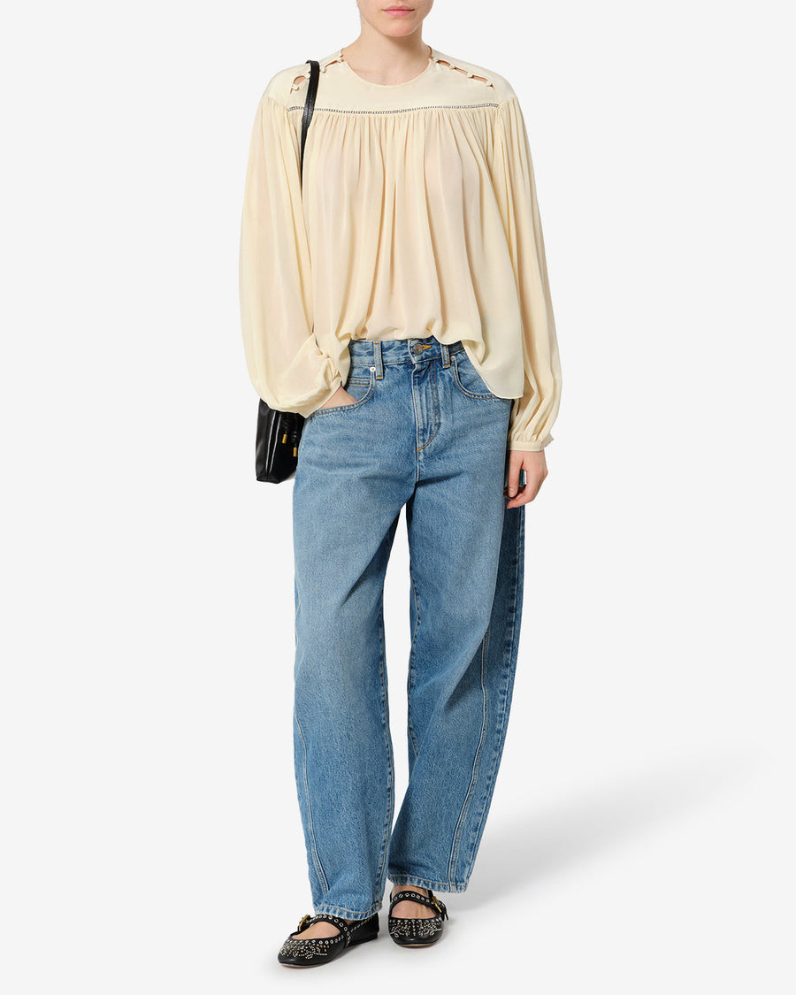 Blouse Nuna en soie — Écru, vue 2 ; référence HT0941FAD3J15I23EC