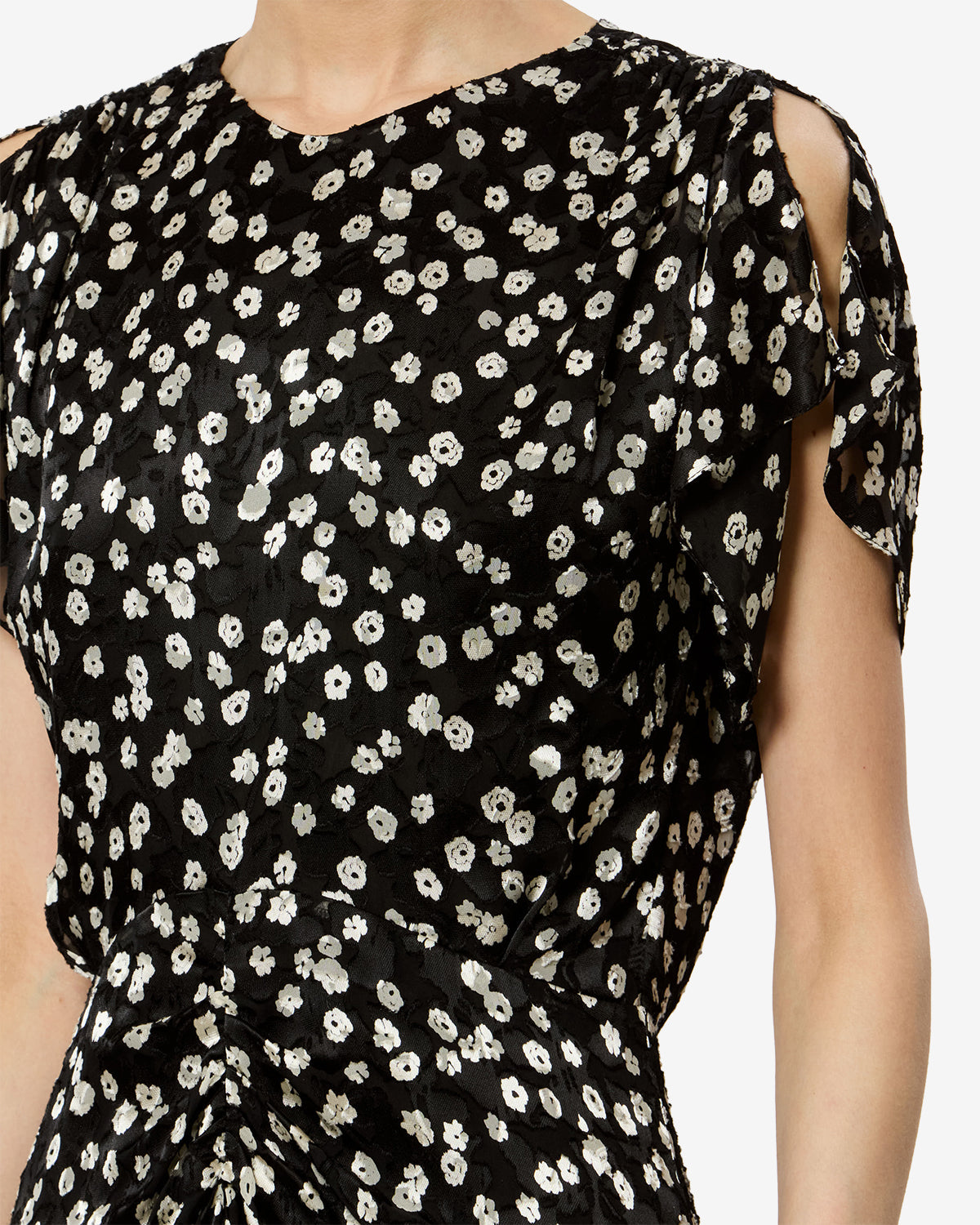 Robe Herva — Noir et écru, vue 2 ; référence RO1180FAD3J14IBKEC