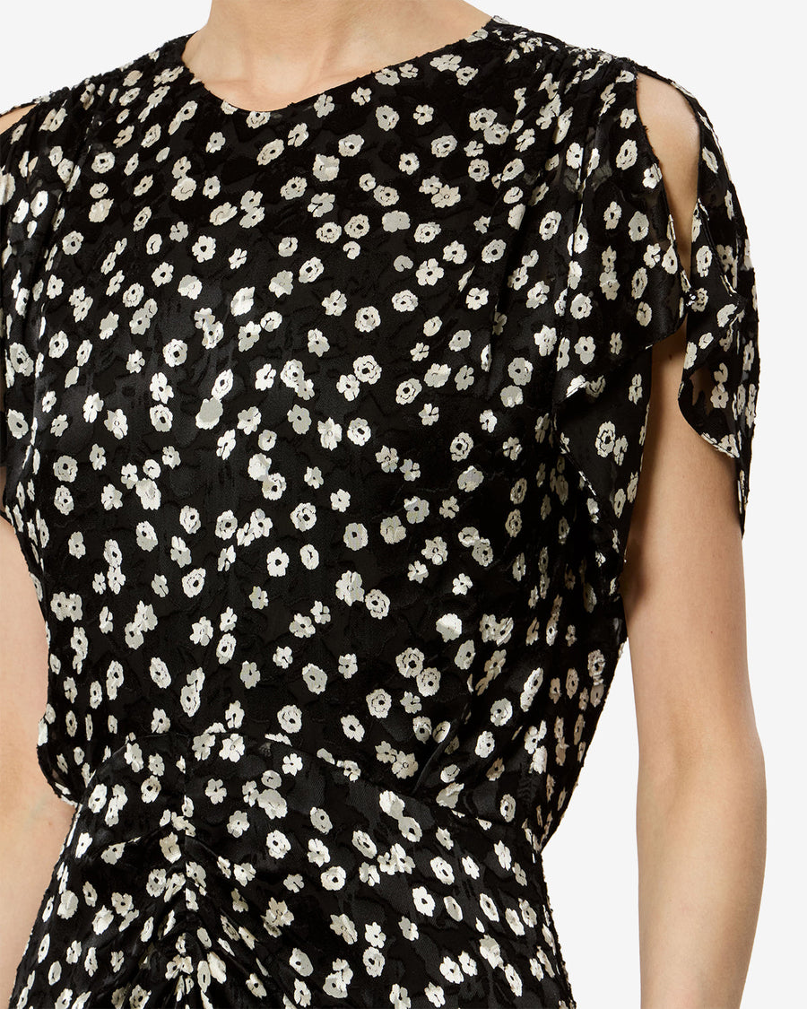 Robe Herva — Noir et écru, vue 2 ; référence RO1180FAD3J14IBKEC