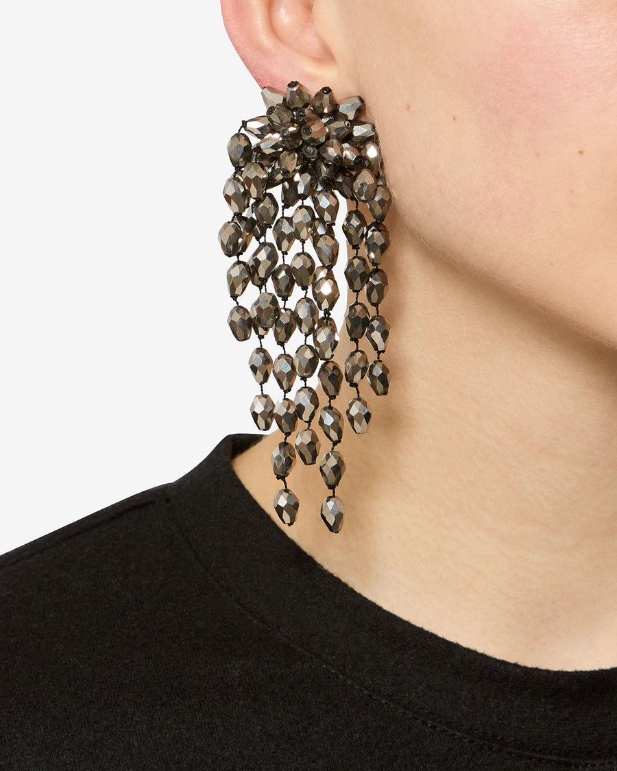 Boucles d'oreille Hanabi — Anthracite-argenté, vue 2 ; référence BL0174FAB3B15BANSI