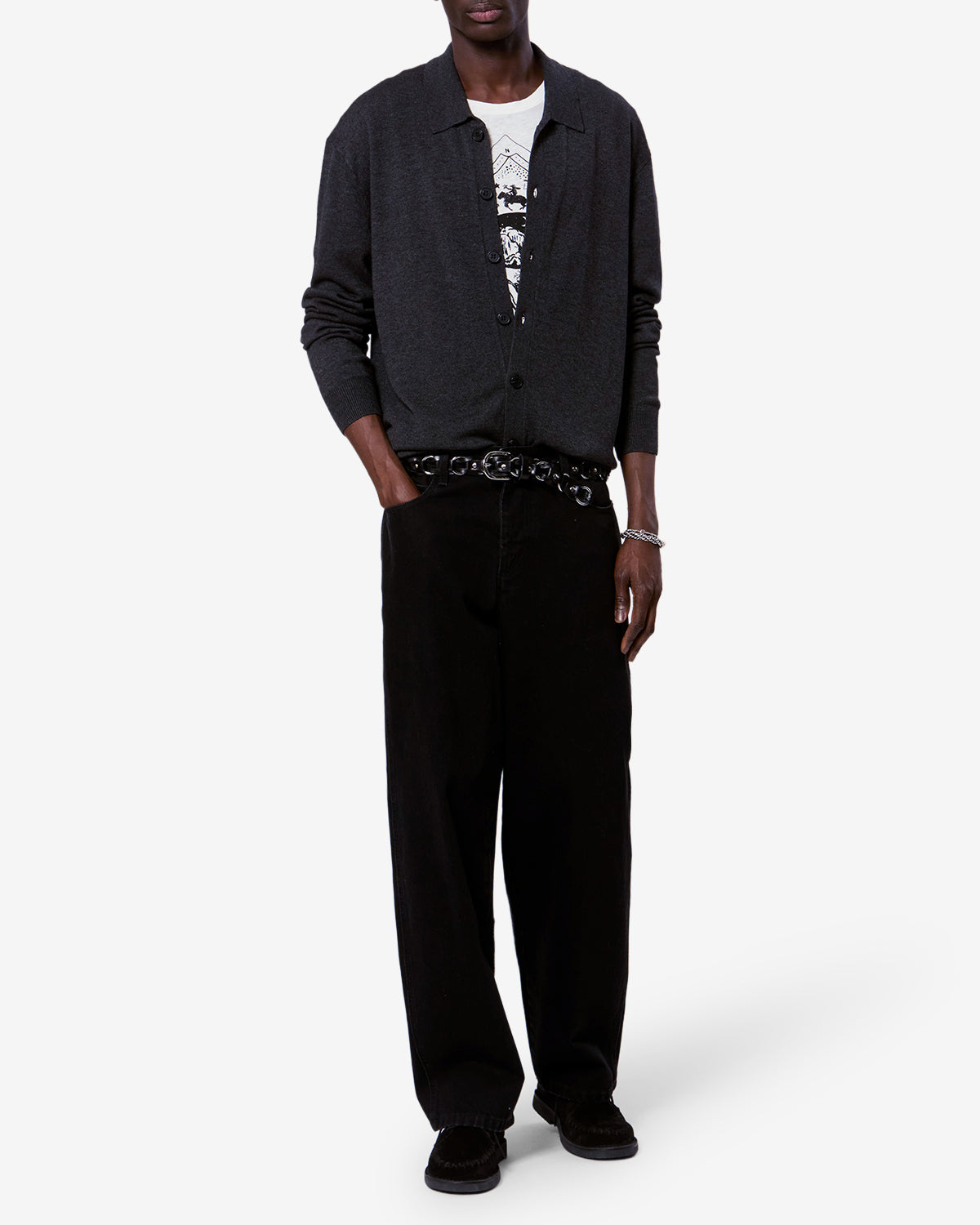 Cardigan Joris — Anthracite, vue 2 ; référence CA0194HAD3L06H02AN
