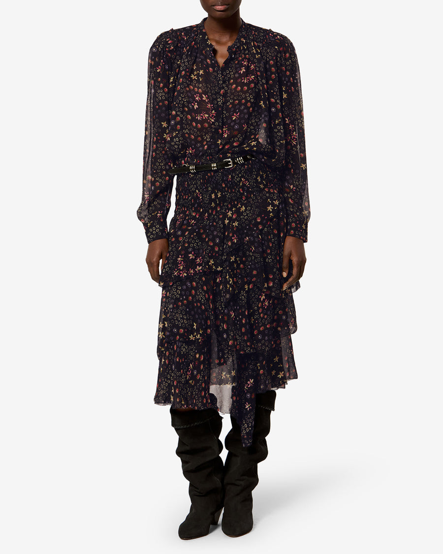 Blouse Florine — Noir et écru, vue 2 ; référence HT0947FAD3J01EBKEC
