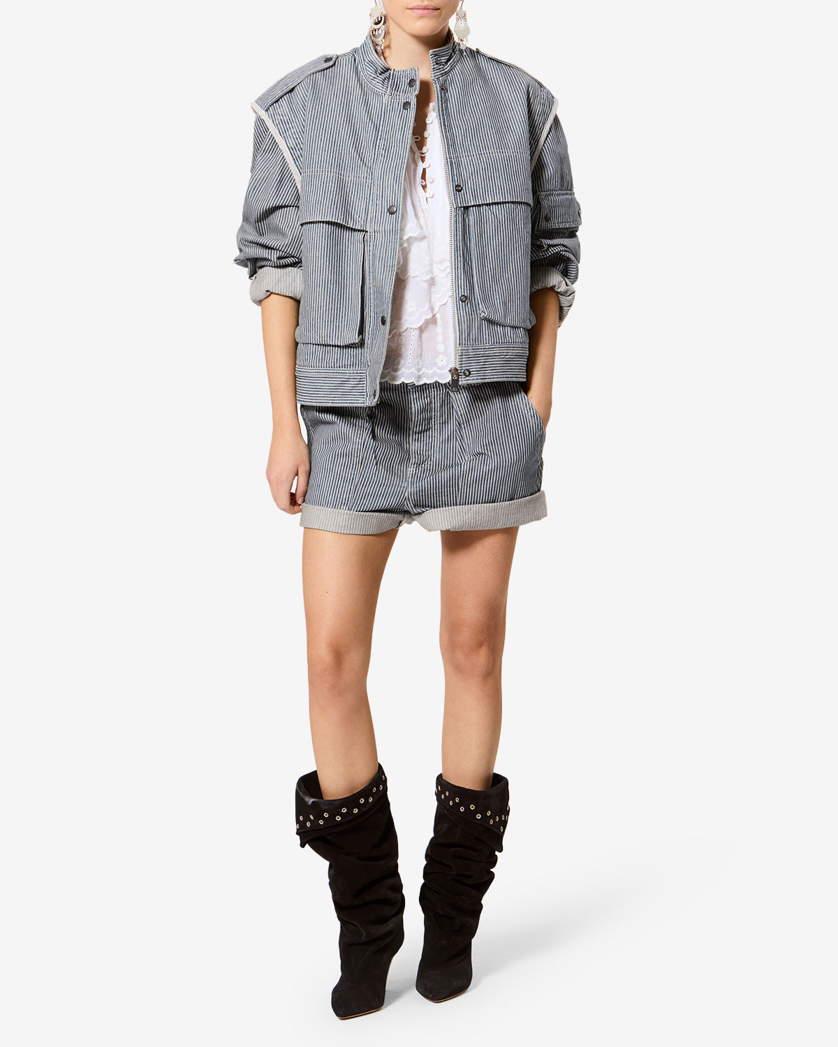 Short Eveja — Bleu-blanc, vue 2 ; référence SH0315FAD3H02EBUWE