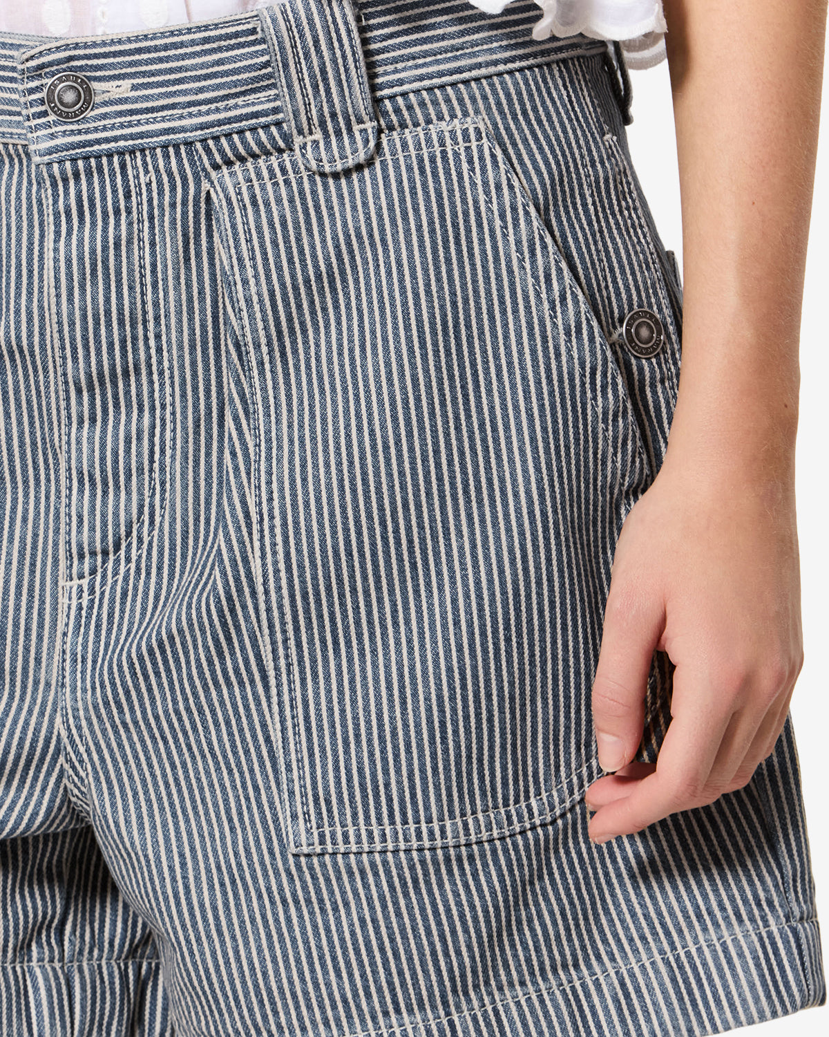 Short Eveja — Bleu-blanc, vue 3 ; référence SH0315FAD3H02EBUWE