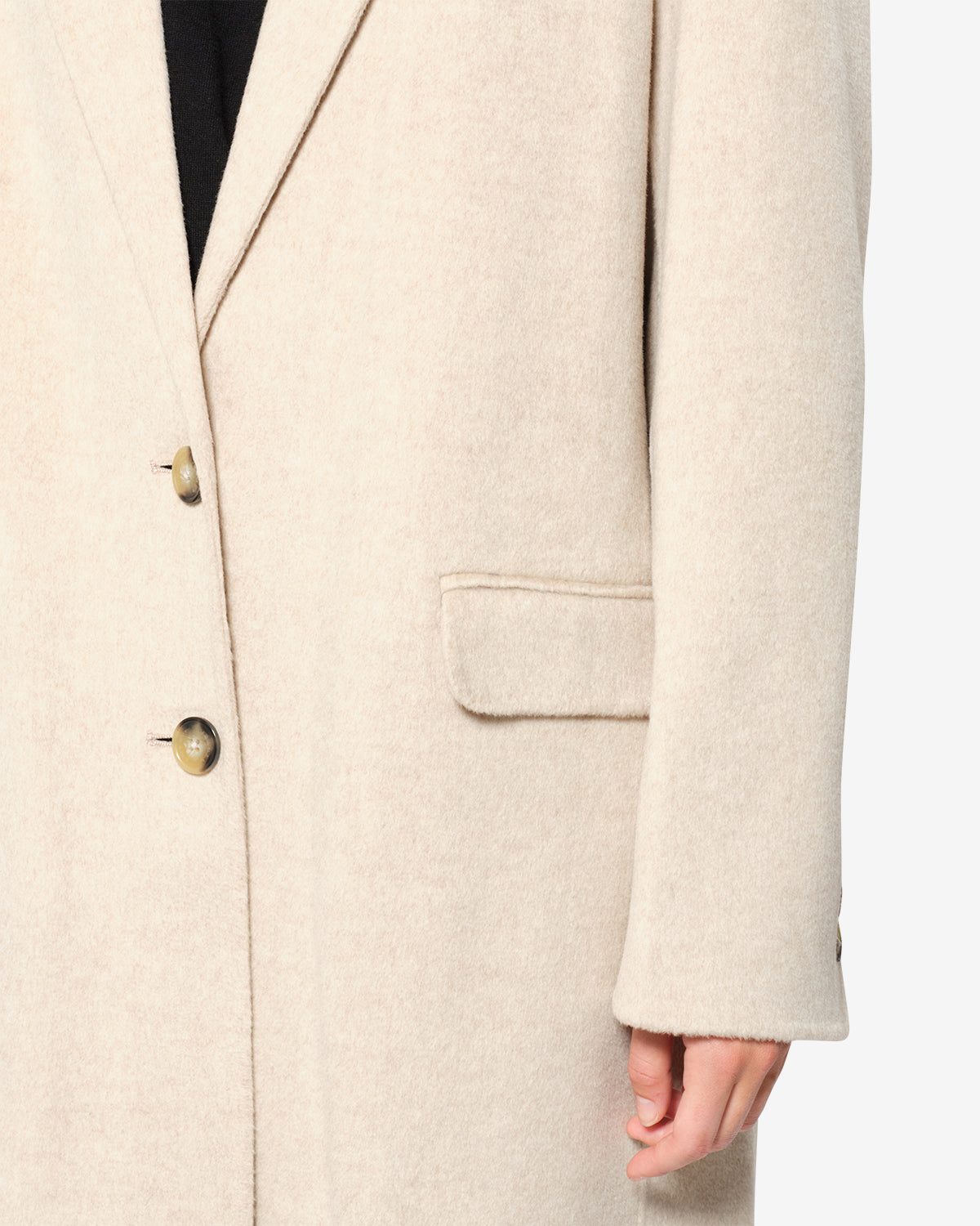 Manteau Clesa en laine — Sable, vue 2 ; référence MA0575FAD3D03I23SD