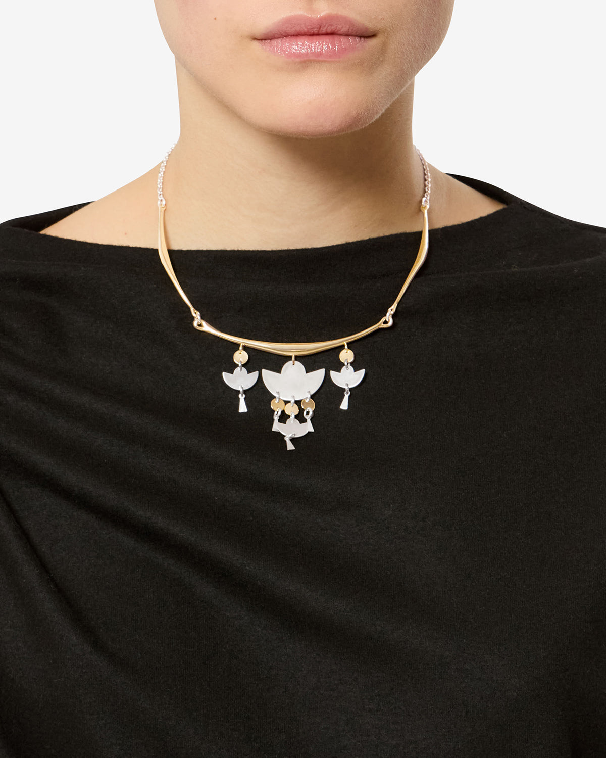 Collier ras du cou Heija — Argenté-doré, vue 2 ; référence RC0091FAD3B01BSIDO