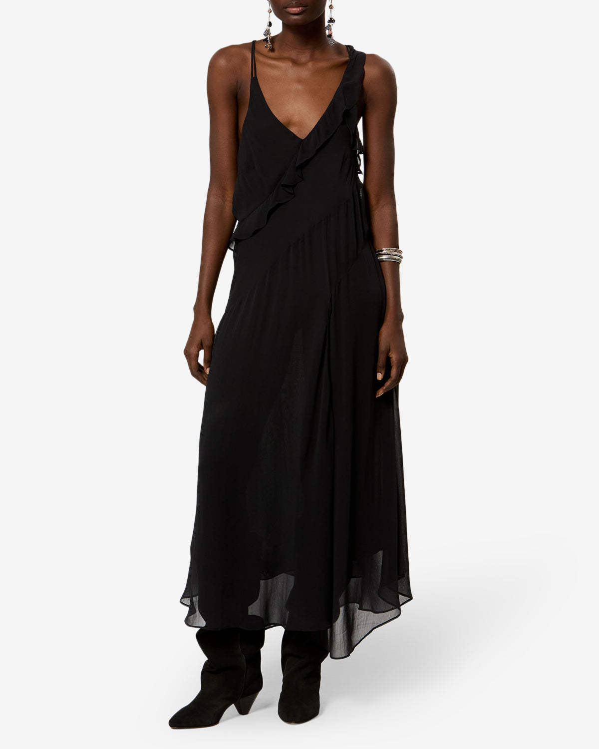 Robe Luxie — Noir, vue 1 ; référence RO1002FAD3J01E01BK