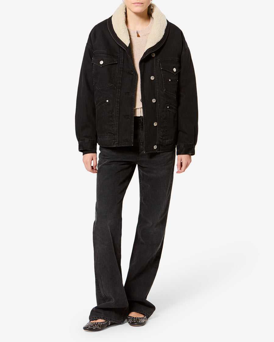 Veste Pimia en denim — Noir délavé, vue 2 ; référence VE0525FAD1H04I02FK