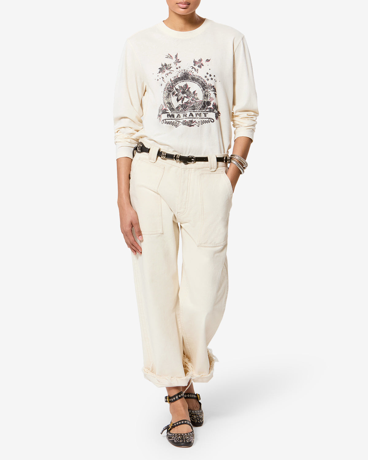 T-shirt Martine — Écru, vue 2 ; référence TS0245FAD3N01E23EC