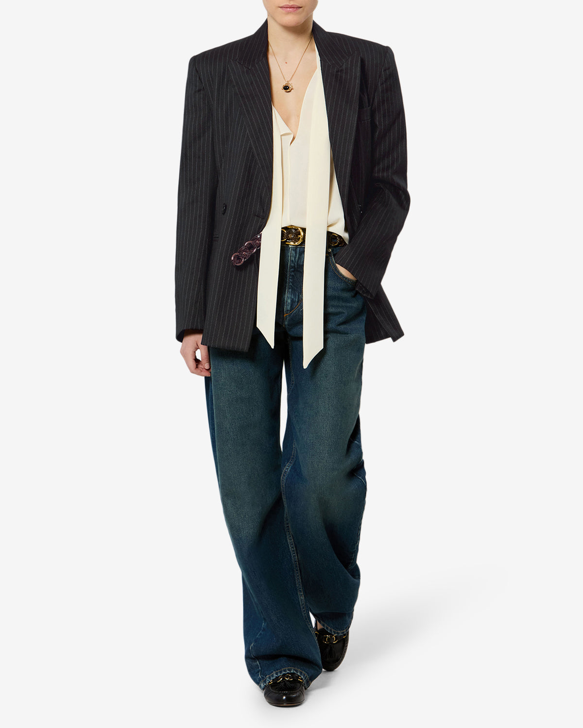 Veste Ranya en laine — Noir, vue 2 ; référence VE0690FAD3F01I01BK