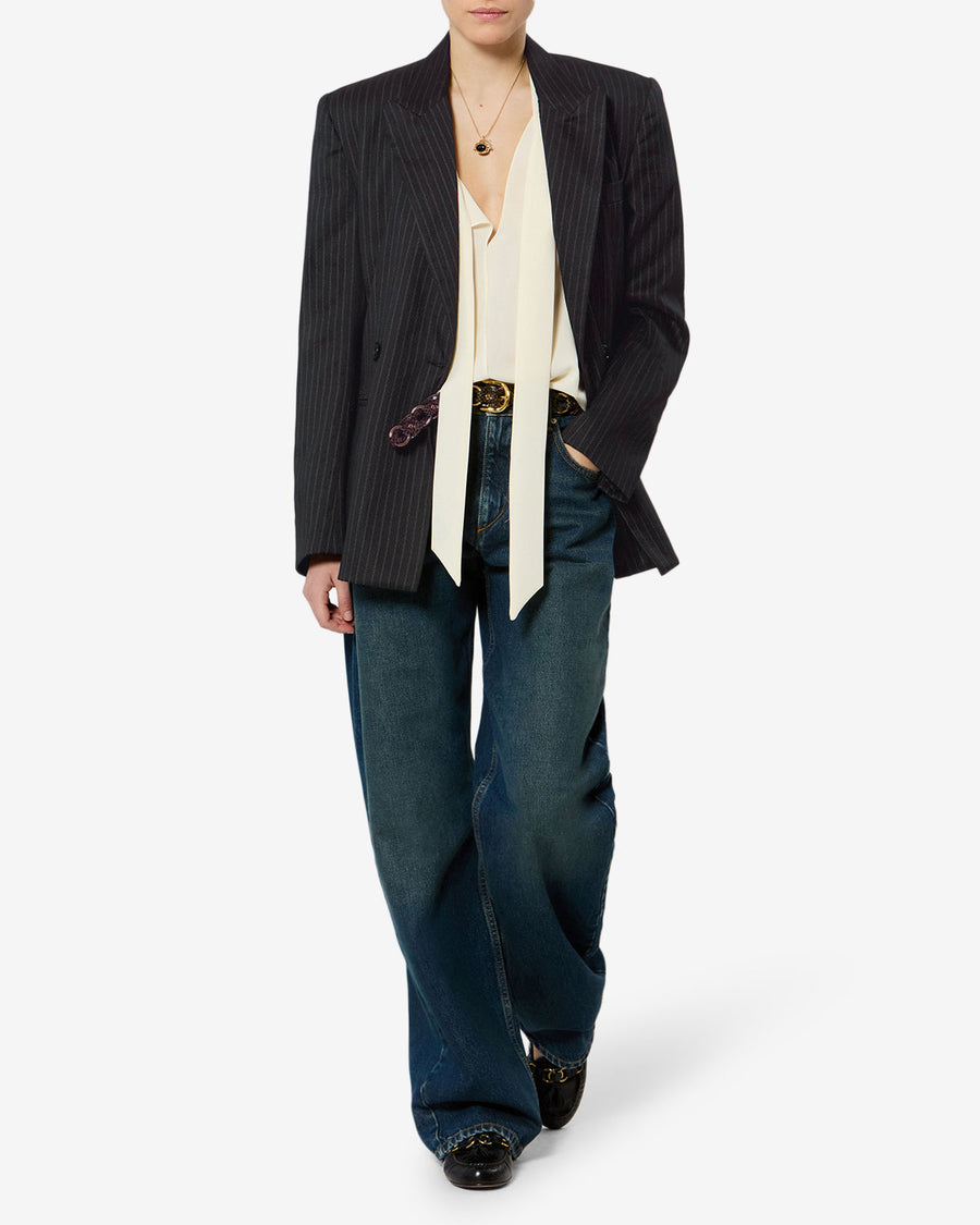 Veste Ranya en laine — Noir, vue 2 ; référence VE0690FAD3F01I01BK