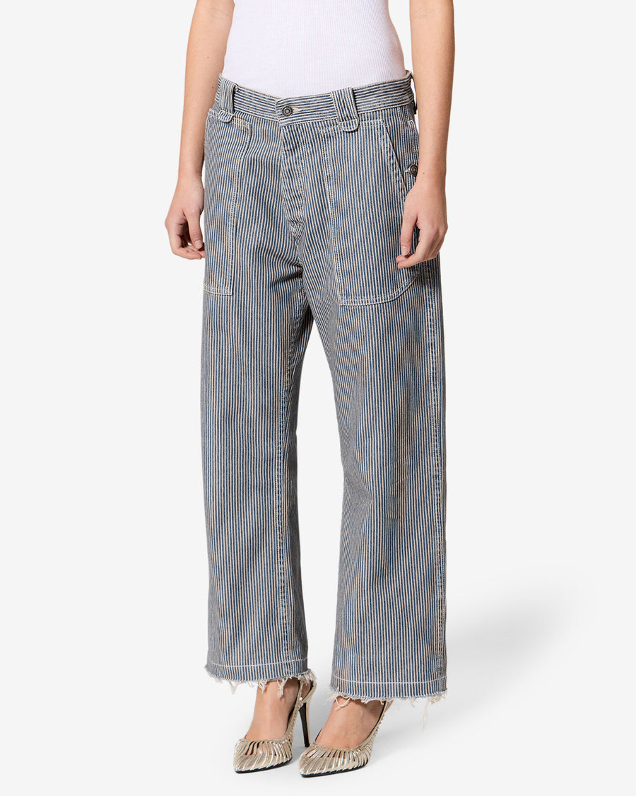Pantalon Ermina — Bleu-blanc, vue 1 ; référence PA0709FAD3H02EBUWE