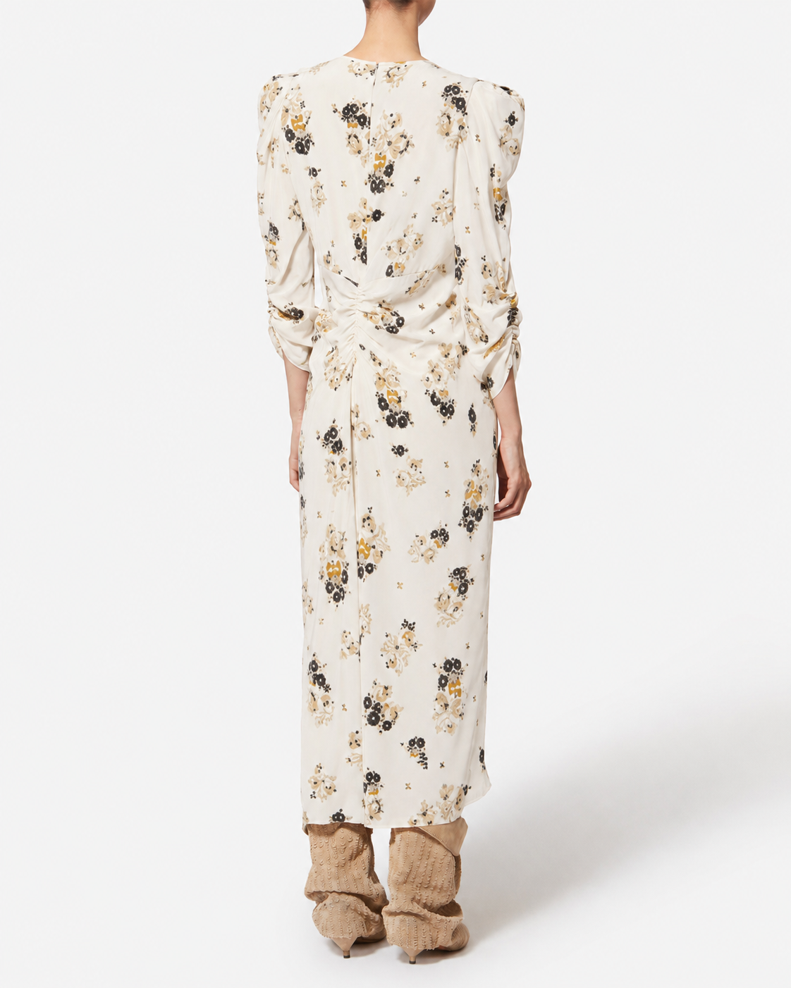 Robe Albini en soie — Écru, vue 3 ; référence RO0011FAD3J07I23EC