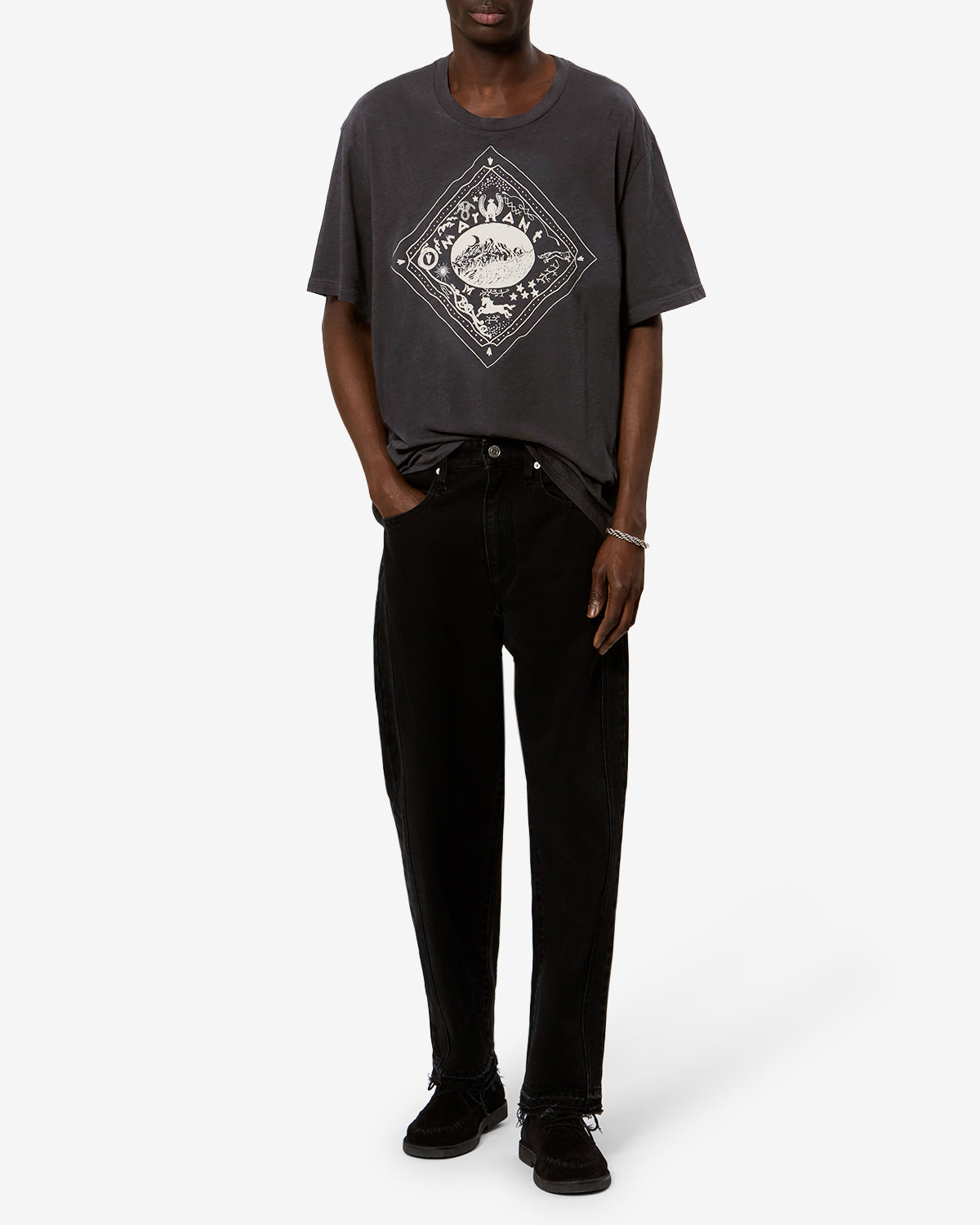 T-shirt Hiroe — Noir délavé, vue 2 ; référence TS0338HAD3N04H02FK