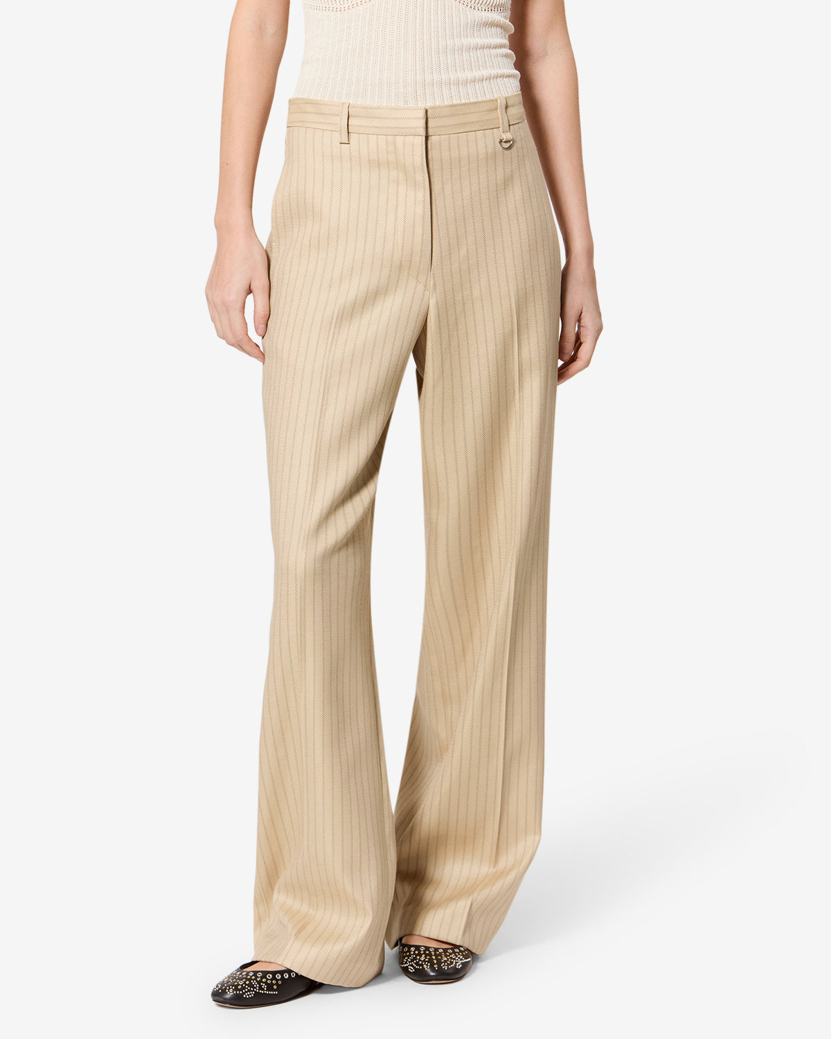 Pantalon Noanda en laine — Beige, vue 1 ; référence PA0643FAD3F01I90BE