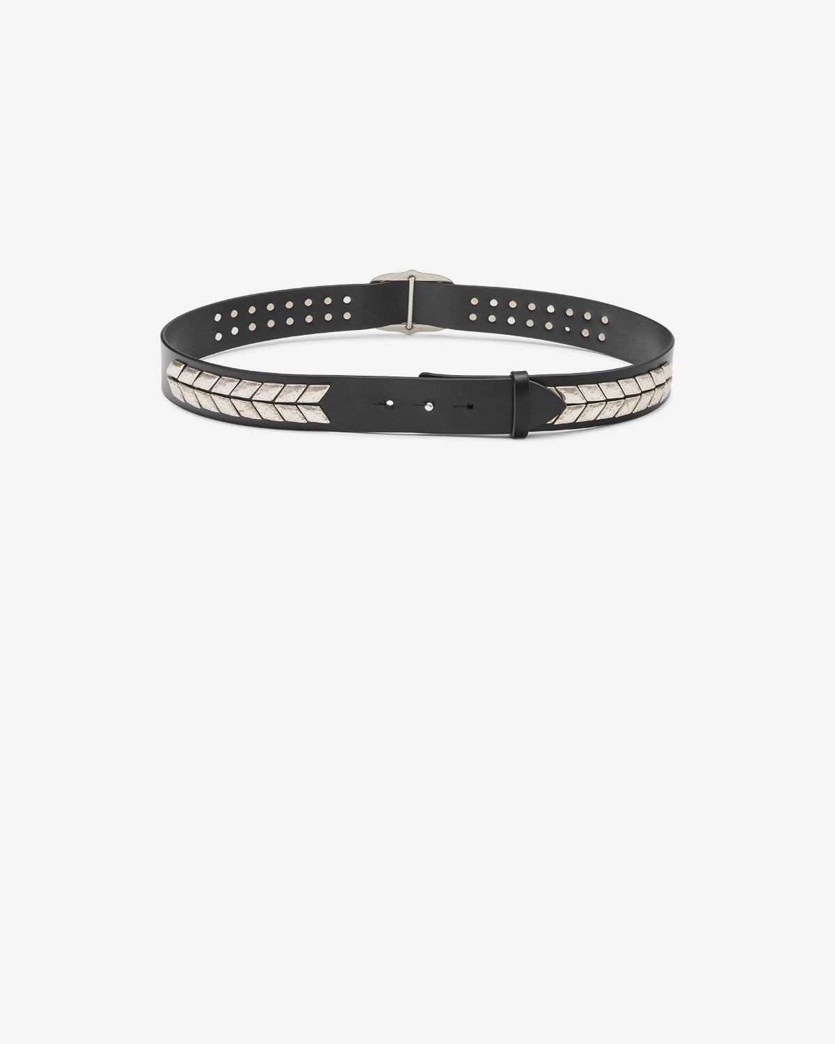 Ceinture Belja en cuir — Noir et argenté, vue 2 ; référence CE458BFAD3A06ABKSI