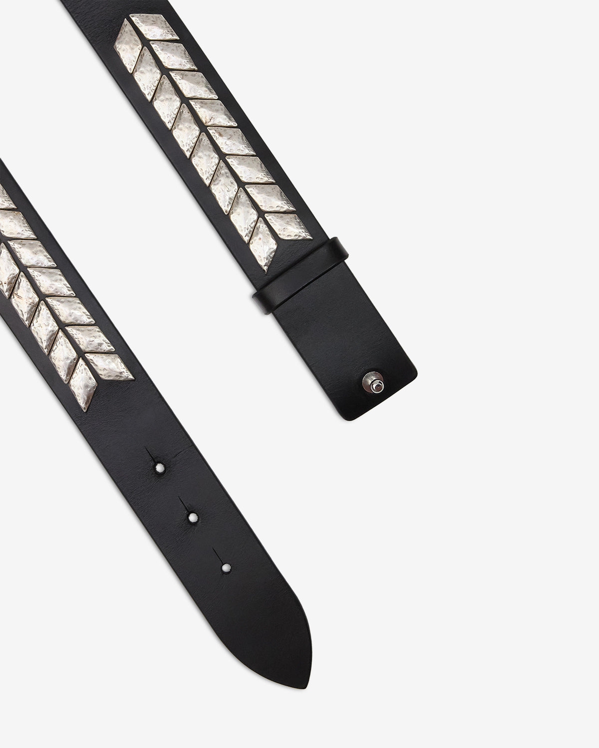 Ceinture Belja en cuir — Noir et argenté, vue 3 ; référence CE458BFAD3A06ABKSI