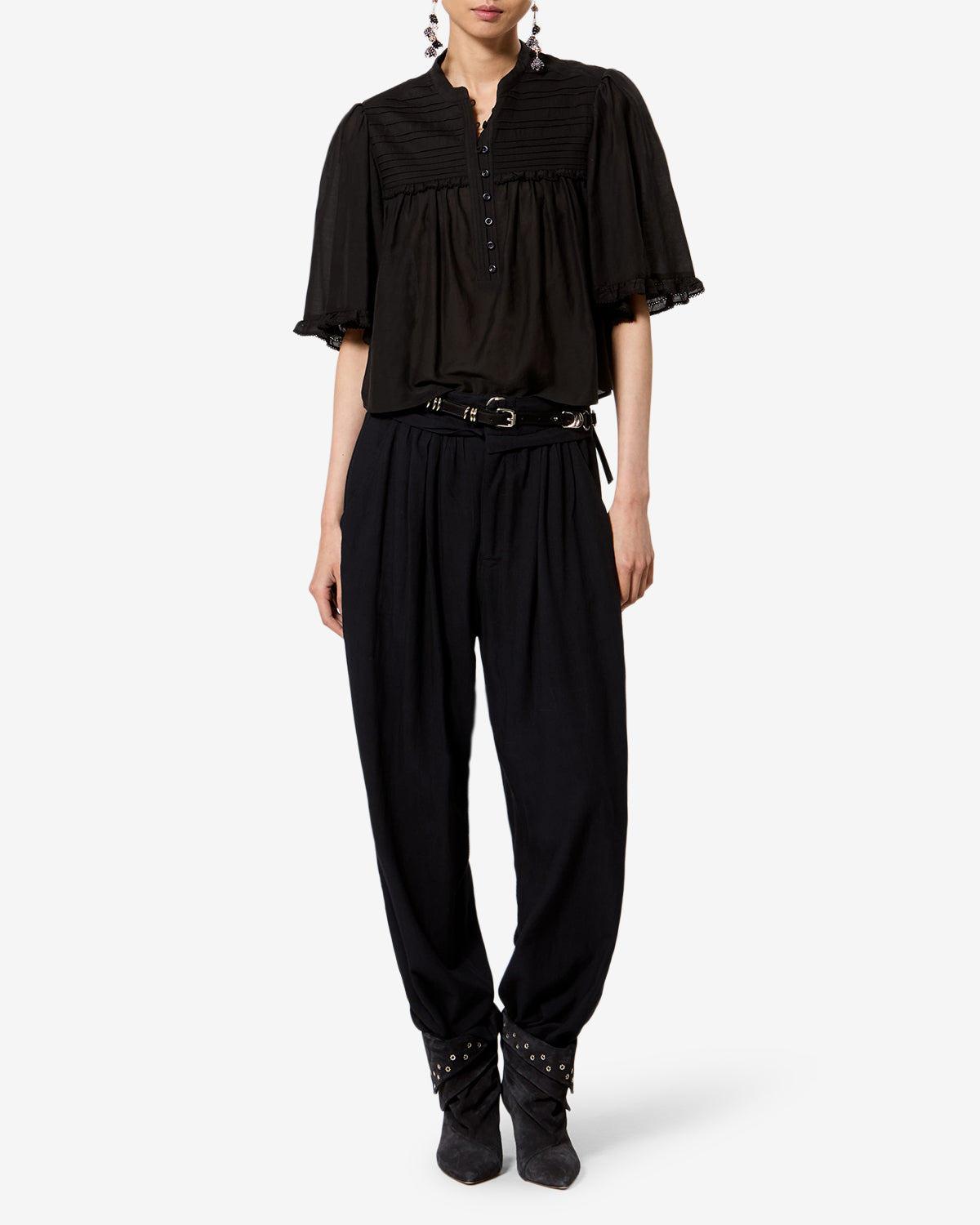 Pantalon Celia — Noir, vue 2 ; référence PA0372FCD3J12E01BK