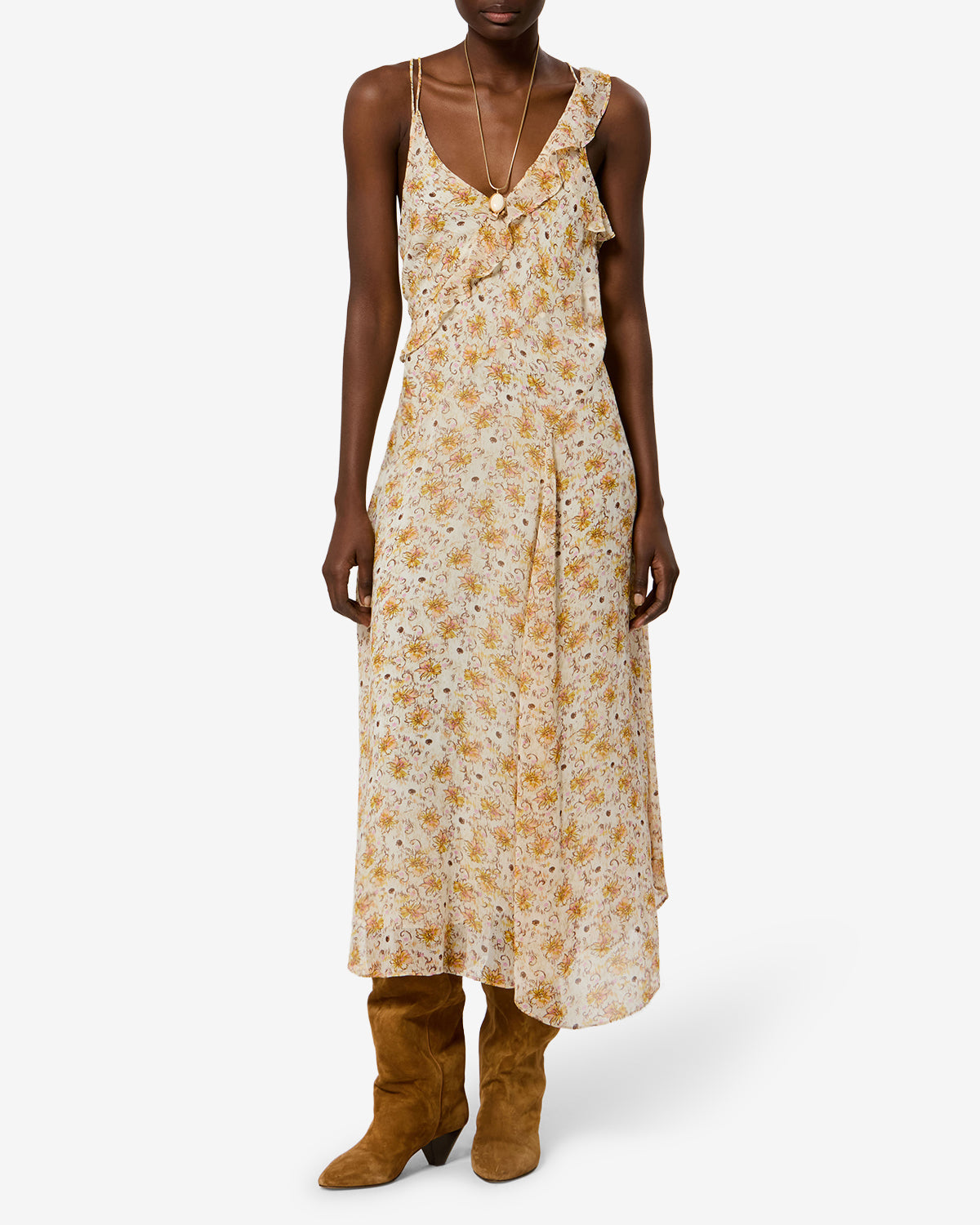 Robe Luxie — Clair jaune-écru, vue 1 ; référence RO1002FAD3J01ELWEC