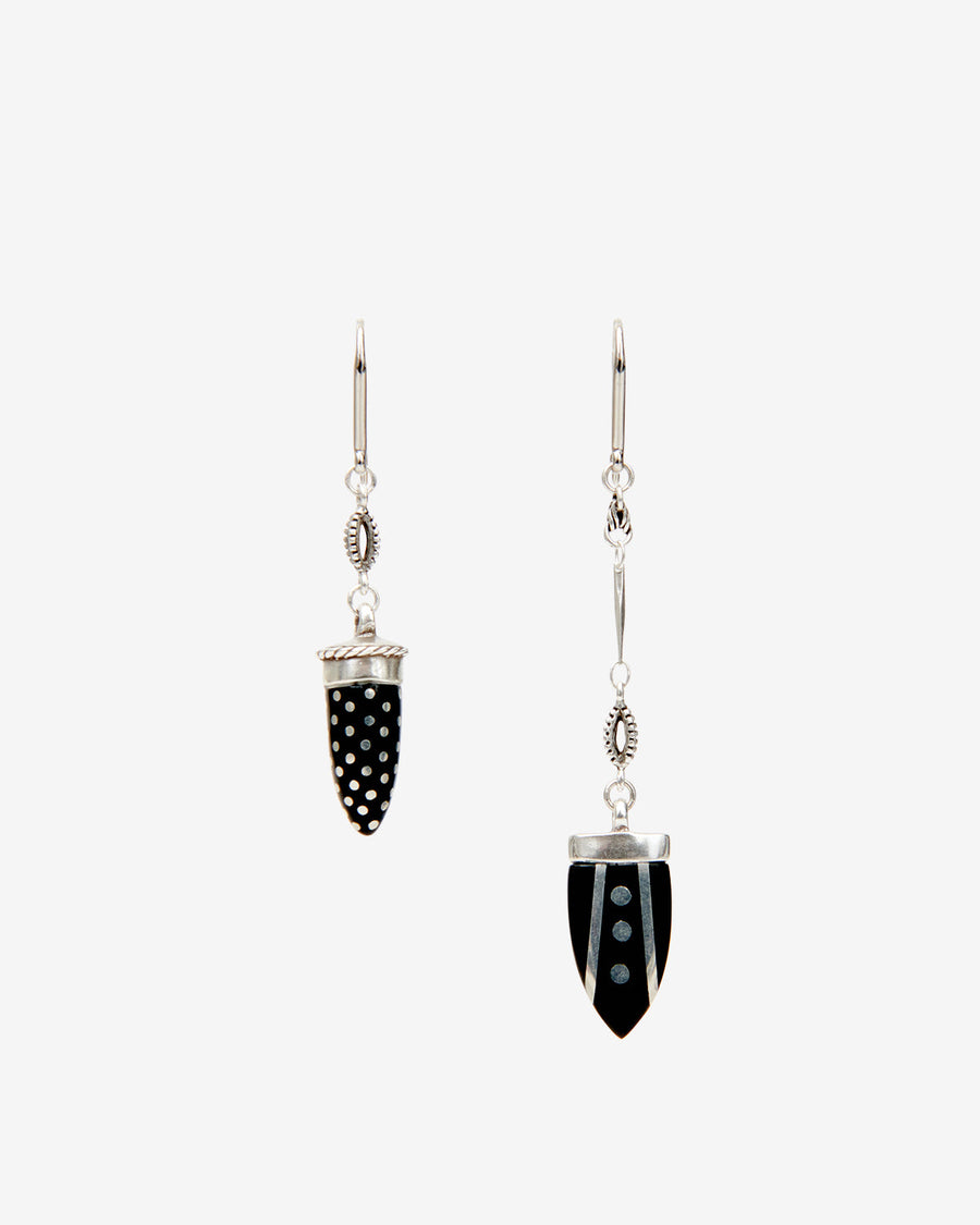 Boucles d'oreille Cala — Noir et argenté, vue 1 ; référence BL0305FAD3B02BBKSI