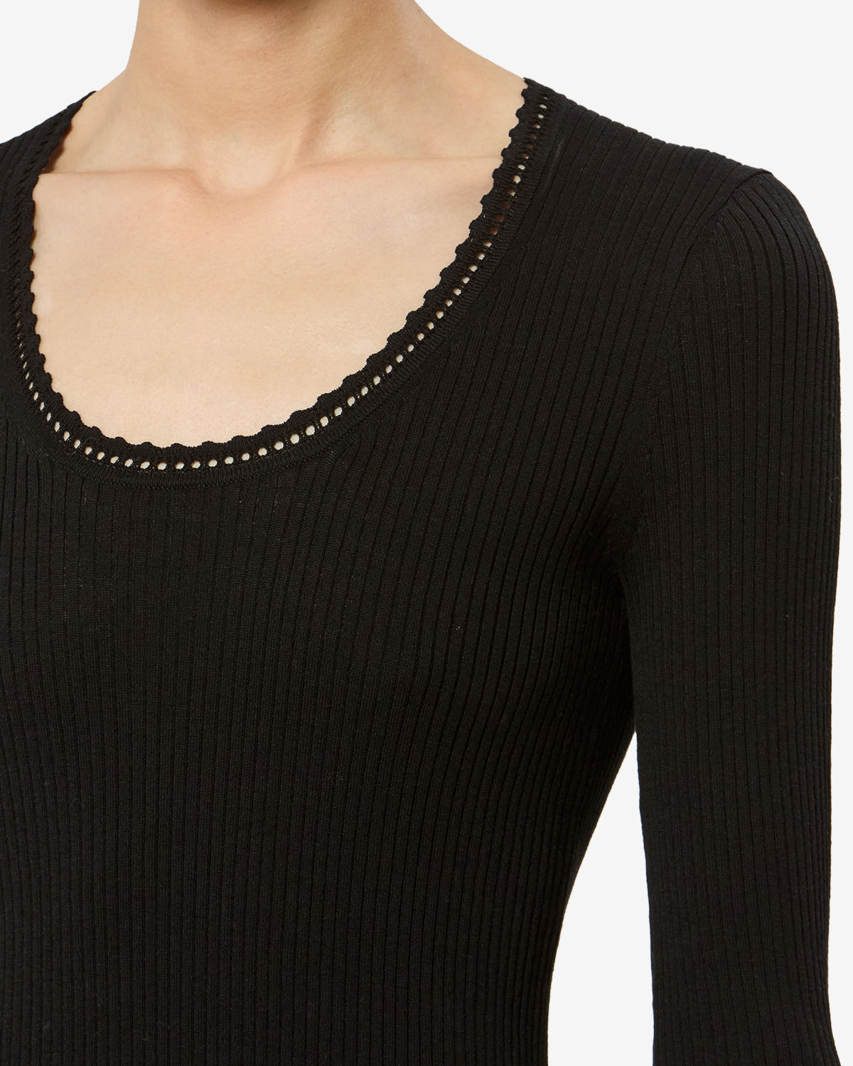 Pull Selenie en soie — Noir, vue 3 ; référence PU0945FBD3L02I01BK