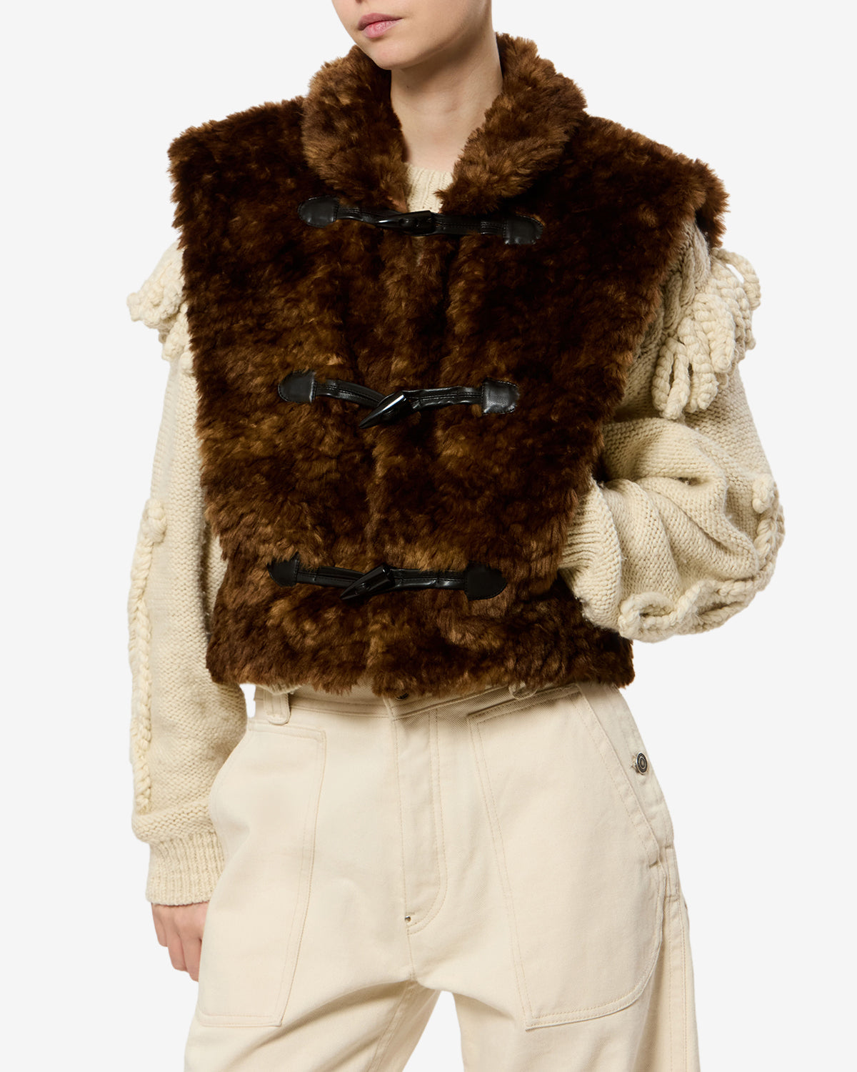 Gilet Jocya — Marron, vue 1 ; référence GI0088FAD3A01E50BW