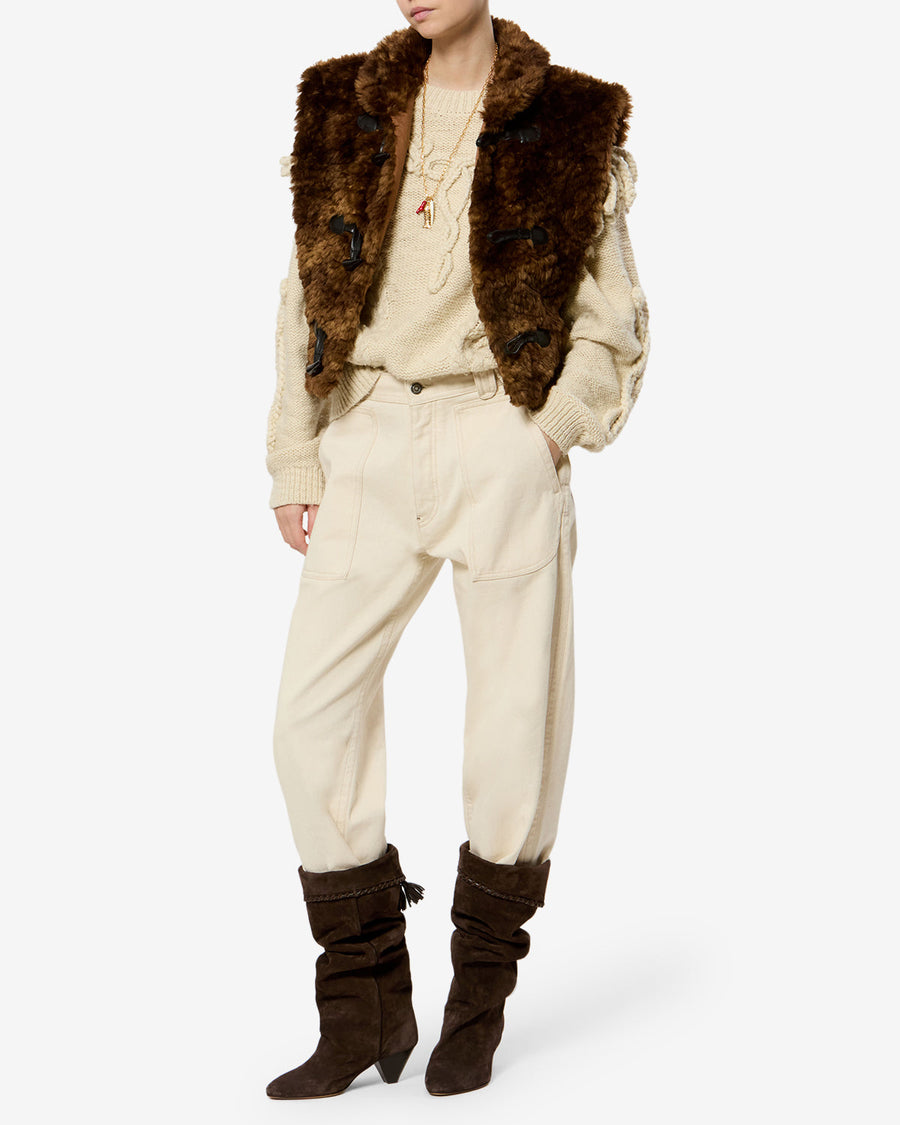 Gilet Jocya — Marron, vue 2 ; référence GI0088FAD3A01E50BW