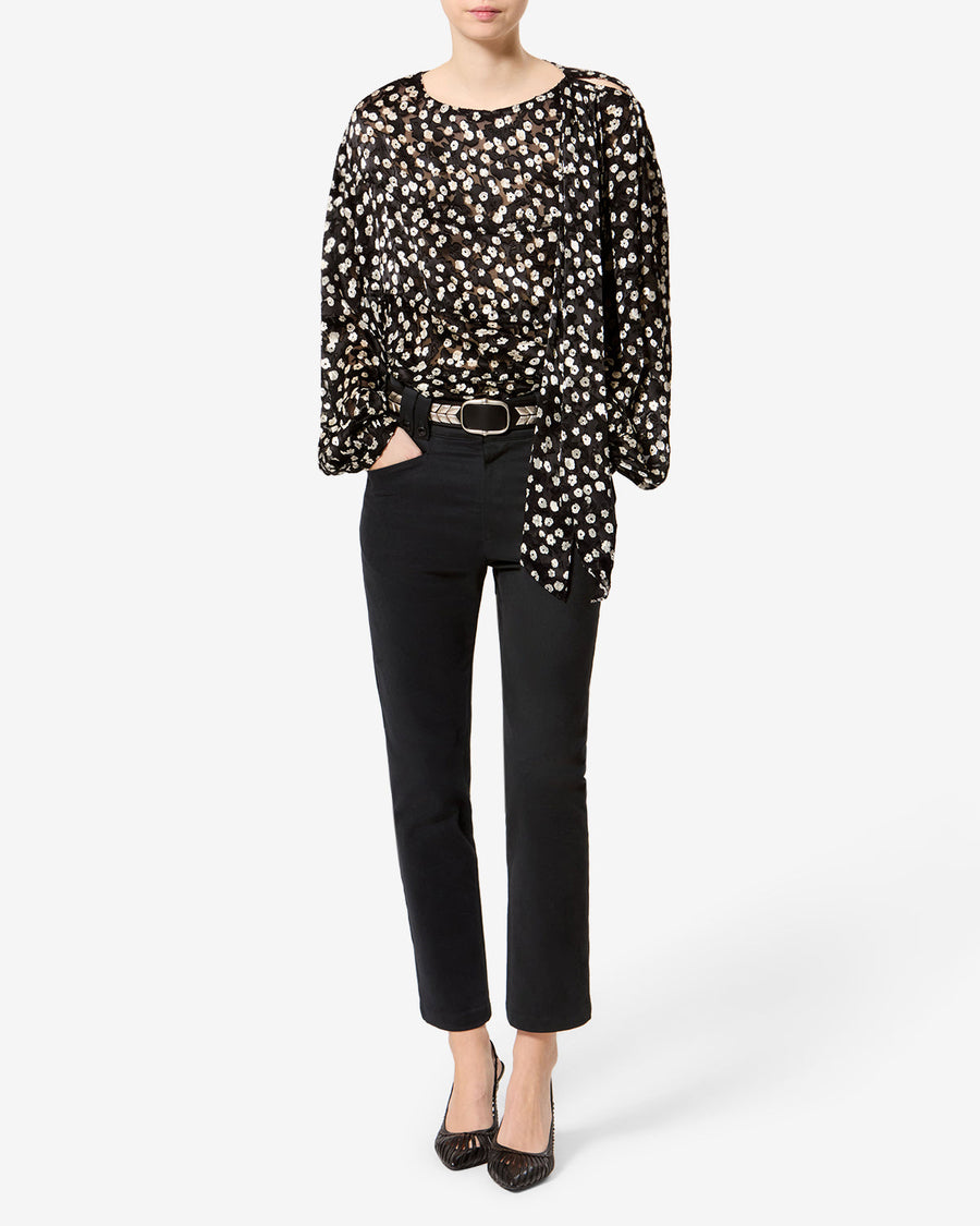 Blouse Firma — Noir et écru, vue 2 ; référence HT0938FAD3J14IBKEC