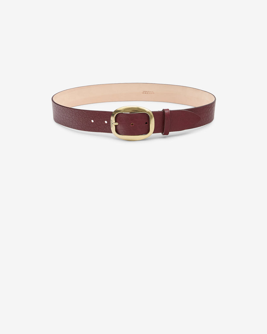 Ceinture Dara en cuir — Bordeaux, vue 1 ; référence CE298CFAC4B09A80BY