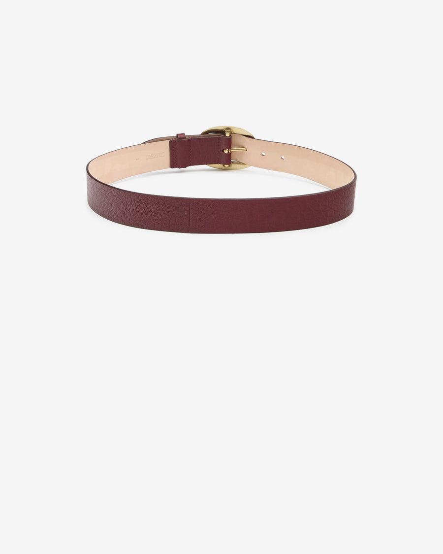 Ceinture Dara en cuir — Bordeaux, vue 2 ; référence CE298CFAC4B09A80BY