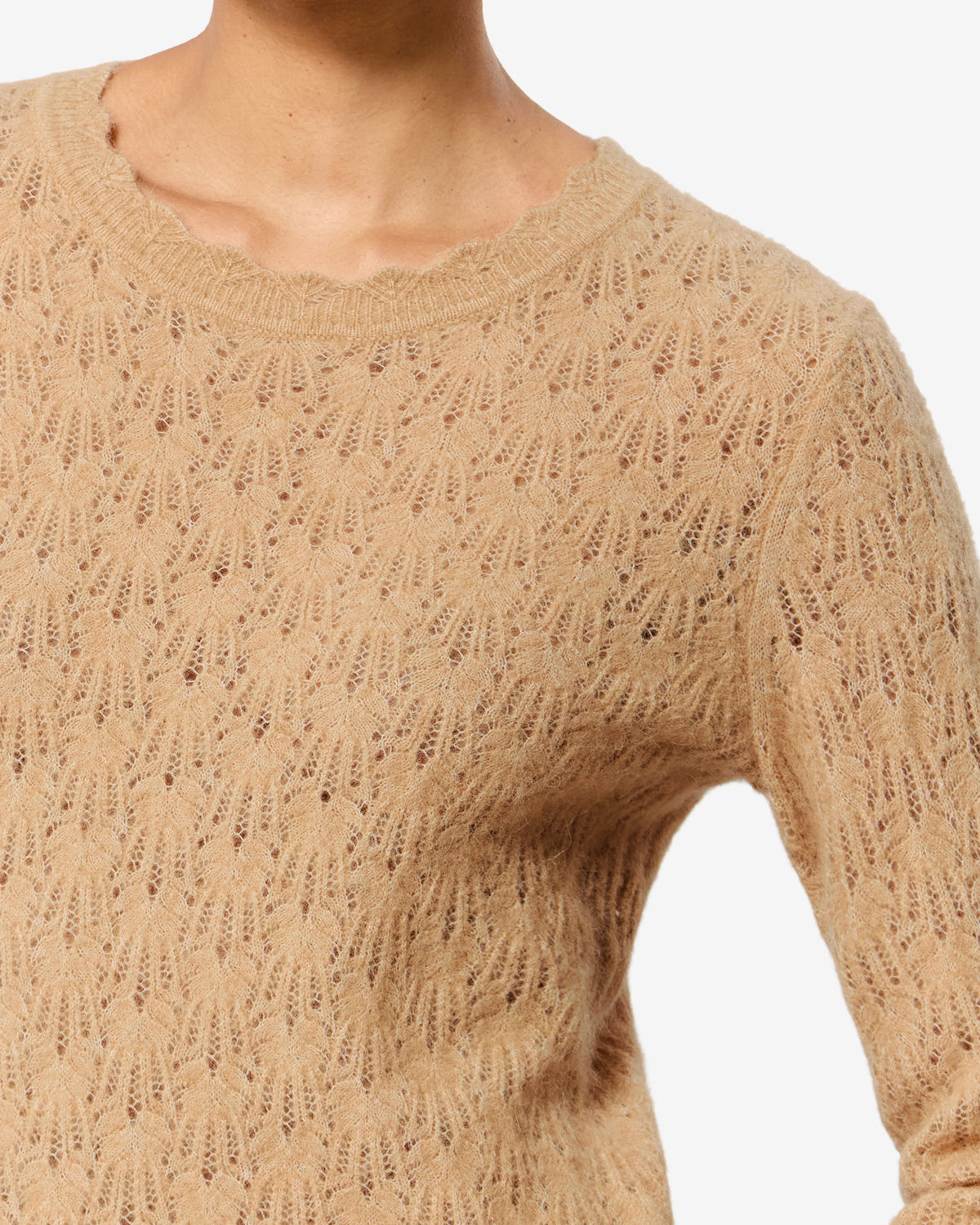 Pull Obeline en alpaga — Camel, vue 3 ; référence PU0726FAA1L68E50CM