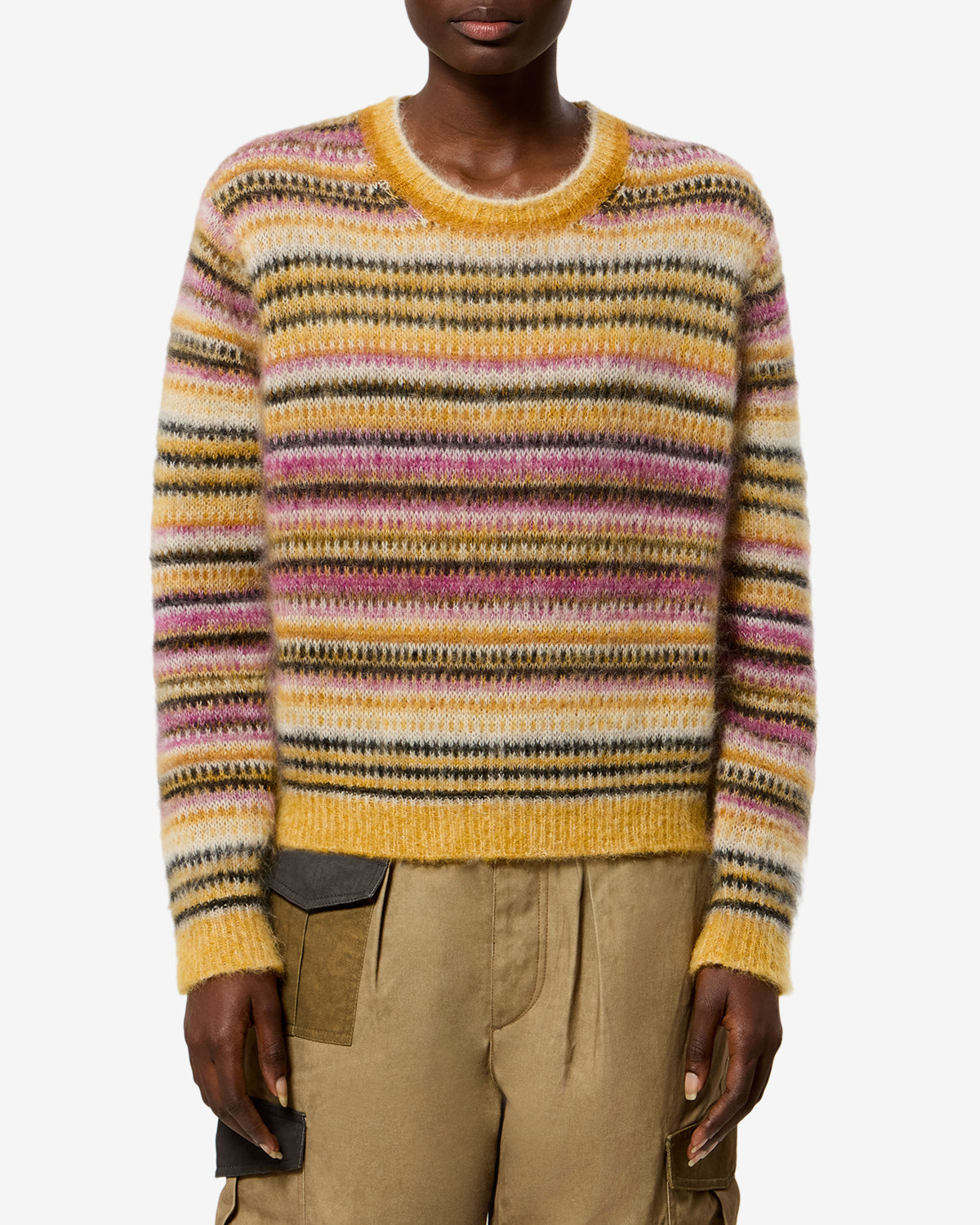Pull Morine en mohair — Moutarde, vue 1 ; référence PU0957FAD3L17E10MD