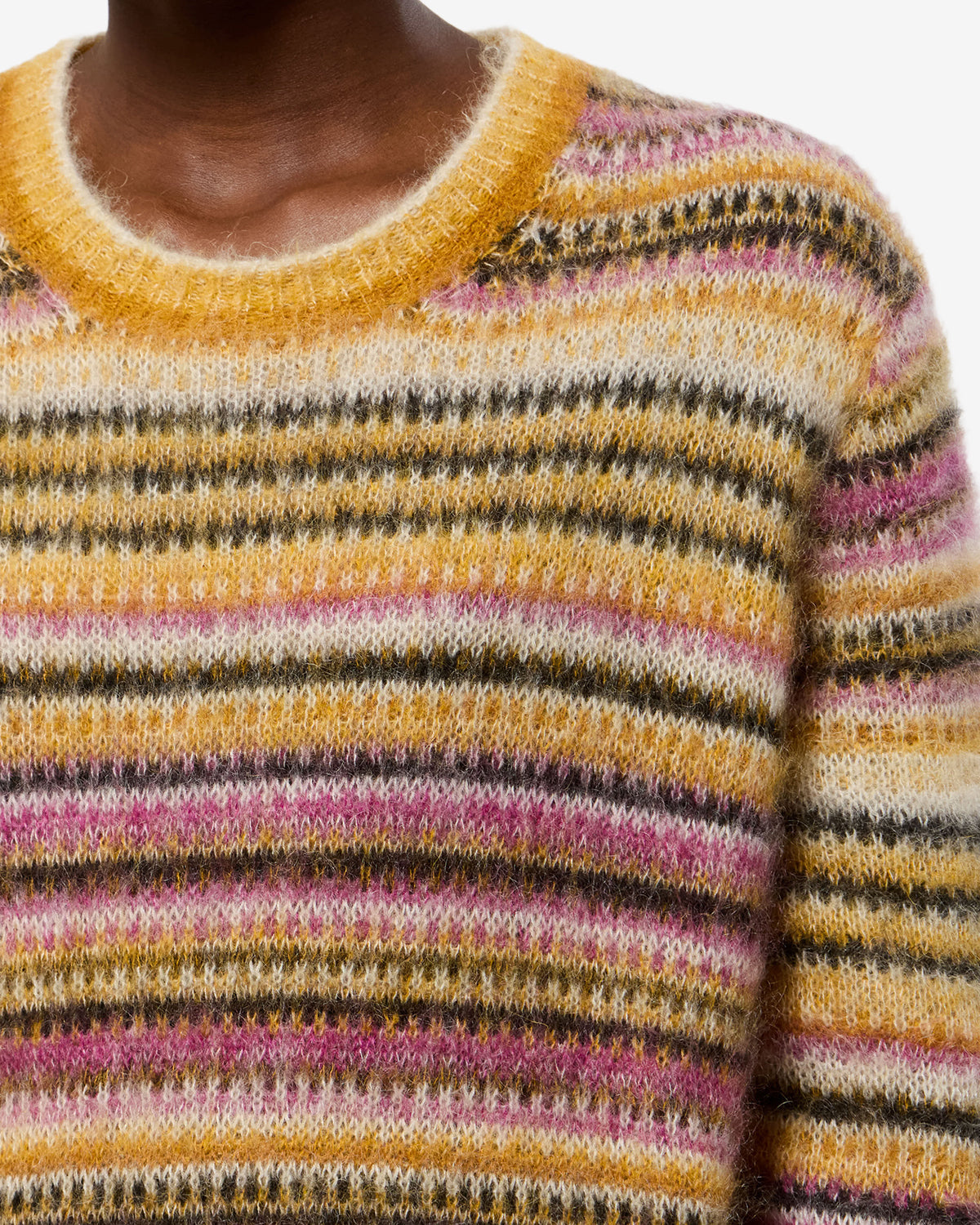 Pull Morine en mohair — Moutarde, vue 3 ; référence PU0957FAD3L17E10MD