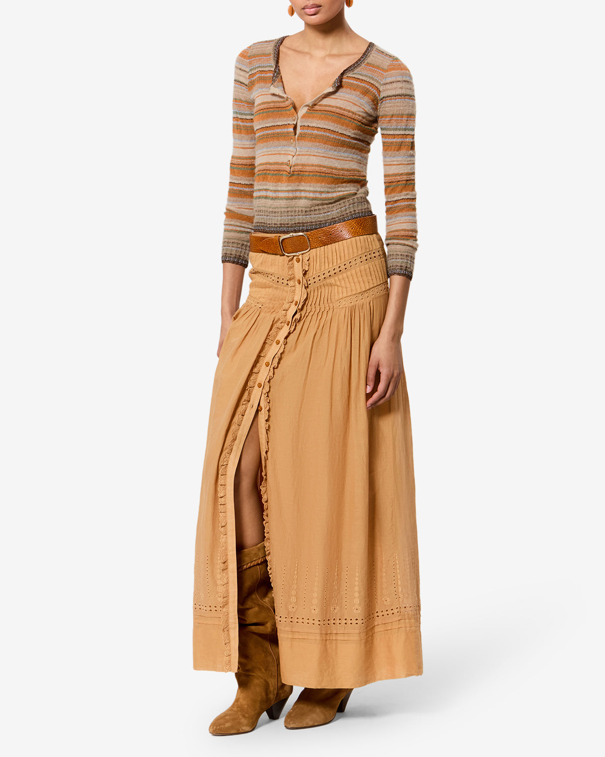 Pull Frederica en lin — Beige, vue 2 ; référence PU0958FAD3L03E90BE