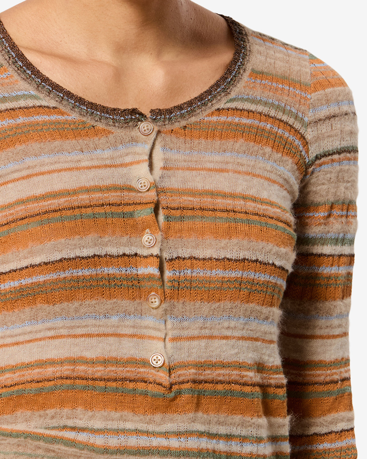 Pull Frederica en lin — Beige, vue 3 ; référence PU0958FAD3L03E90BE