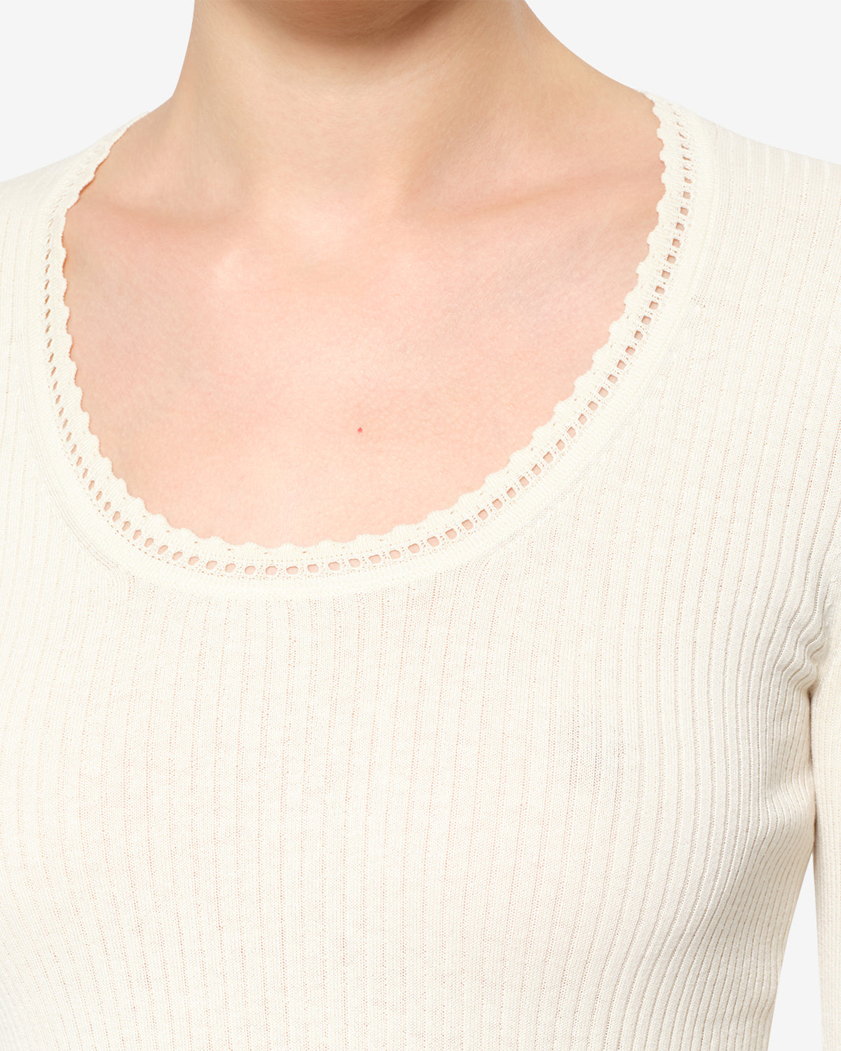 Pull Selenie en soie — Écru, vue 3 ; référence PU0945FBD3L02I23EC