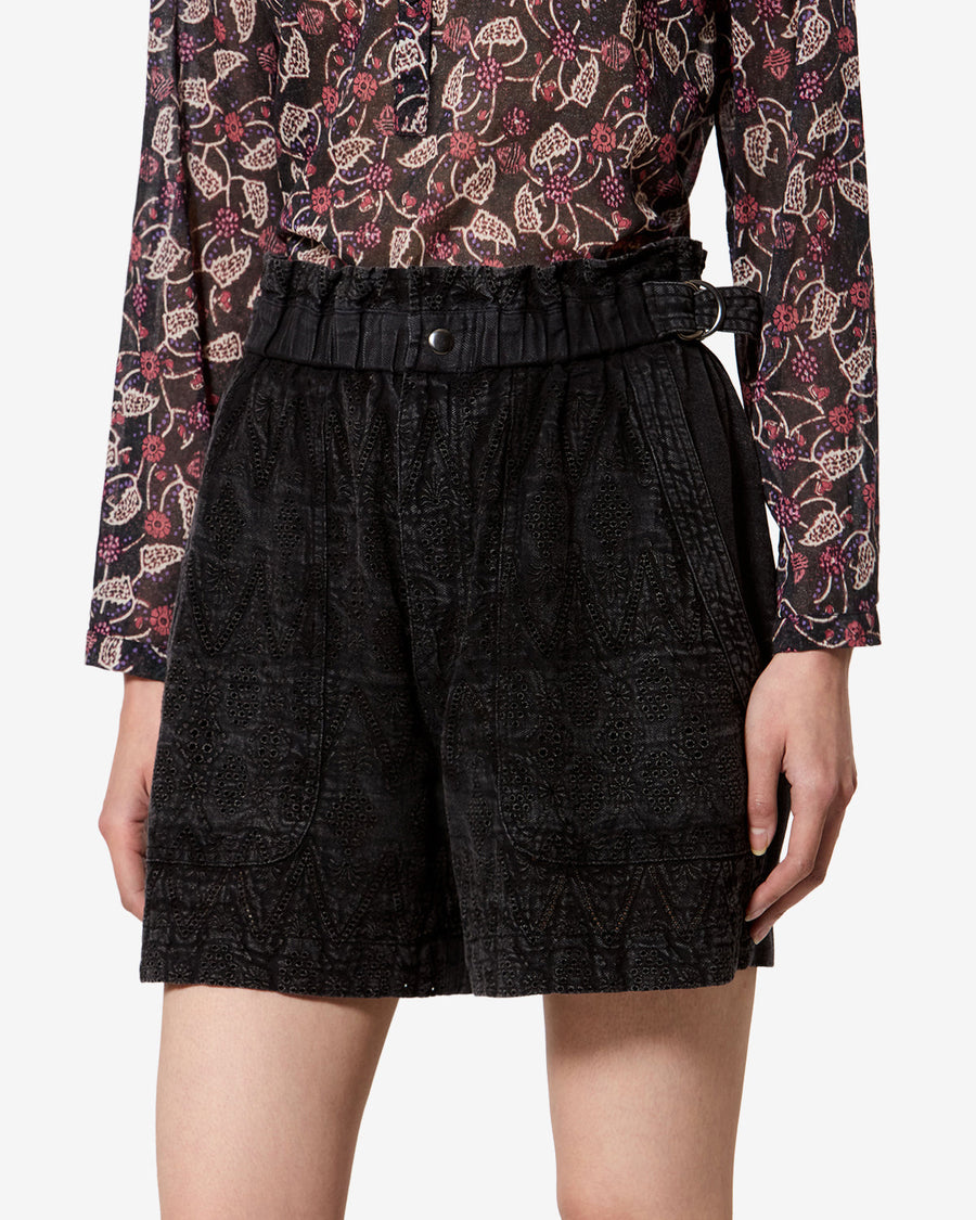 Short Kisha — Noir délavé, vue 1 ; référence SH0328FAD3I01E02FK