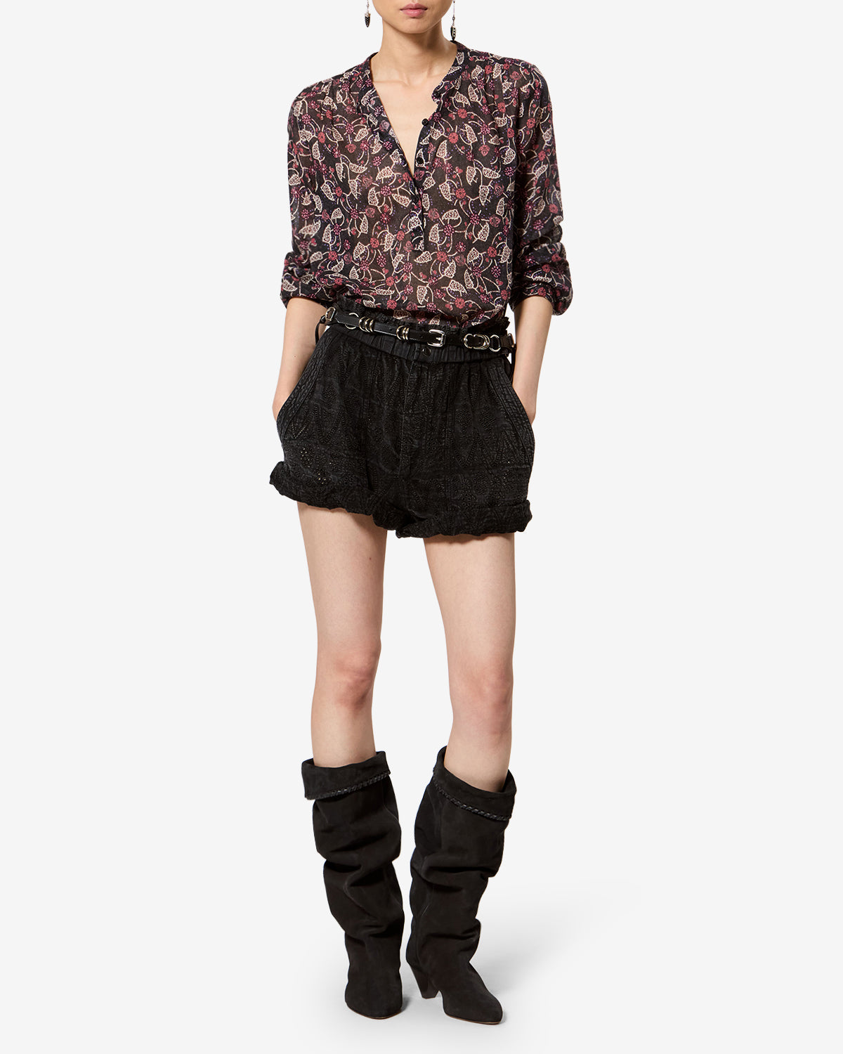 Short Kisha — Noir délavé, vue 2 ; référence SH0328FAD3I01E02FK