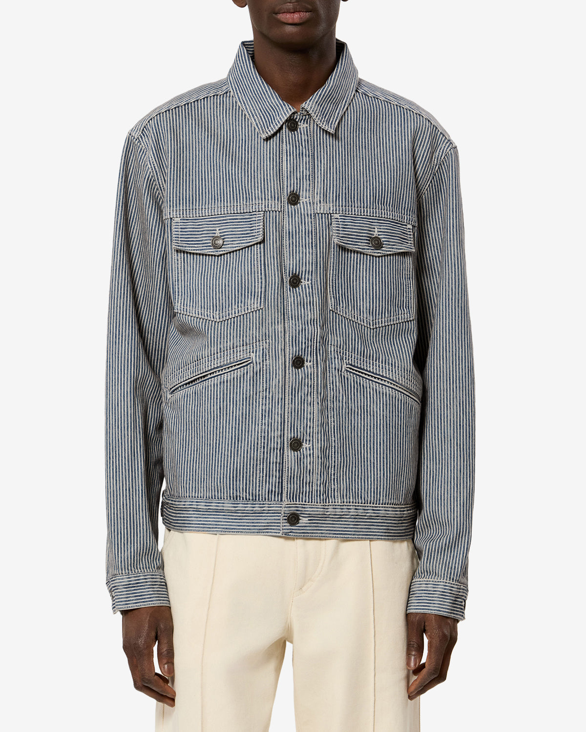 Veste Jango — Bleu-blanc, vue 1 ; référence VE0061HKD3H05HBUWE